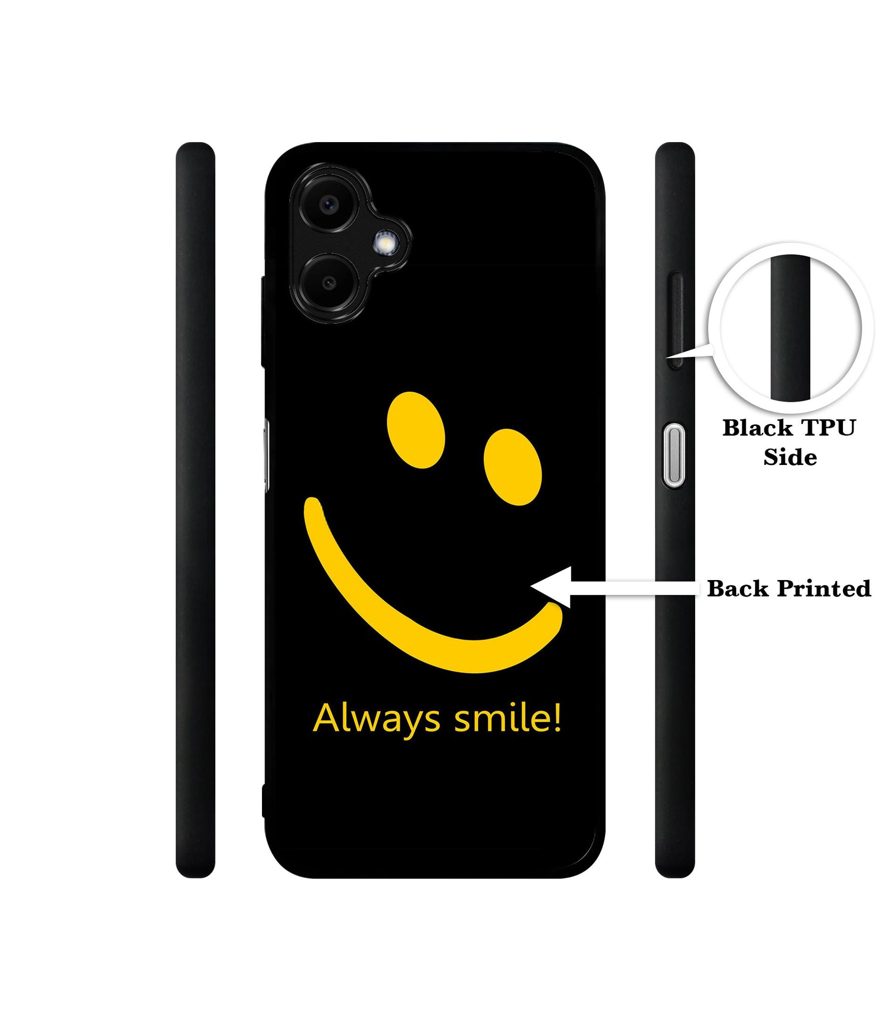 Always Smile Quote Designer 2D Printed Back Case Cover for Samsung Galaxy F06 5G / M06 5G