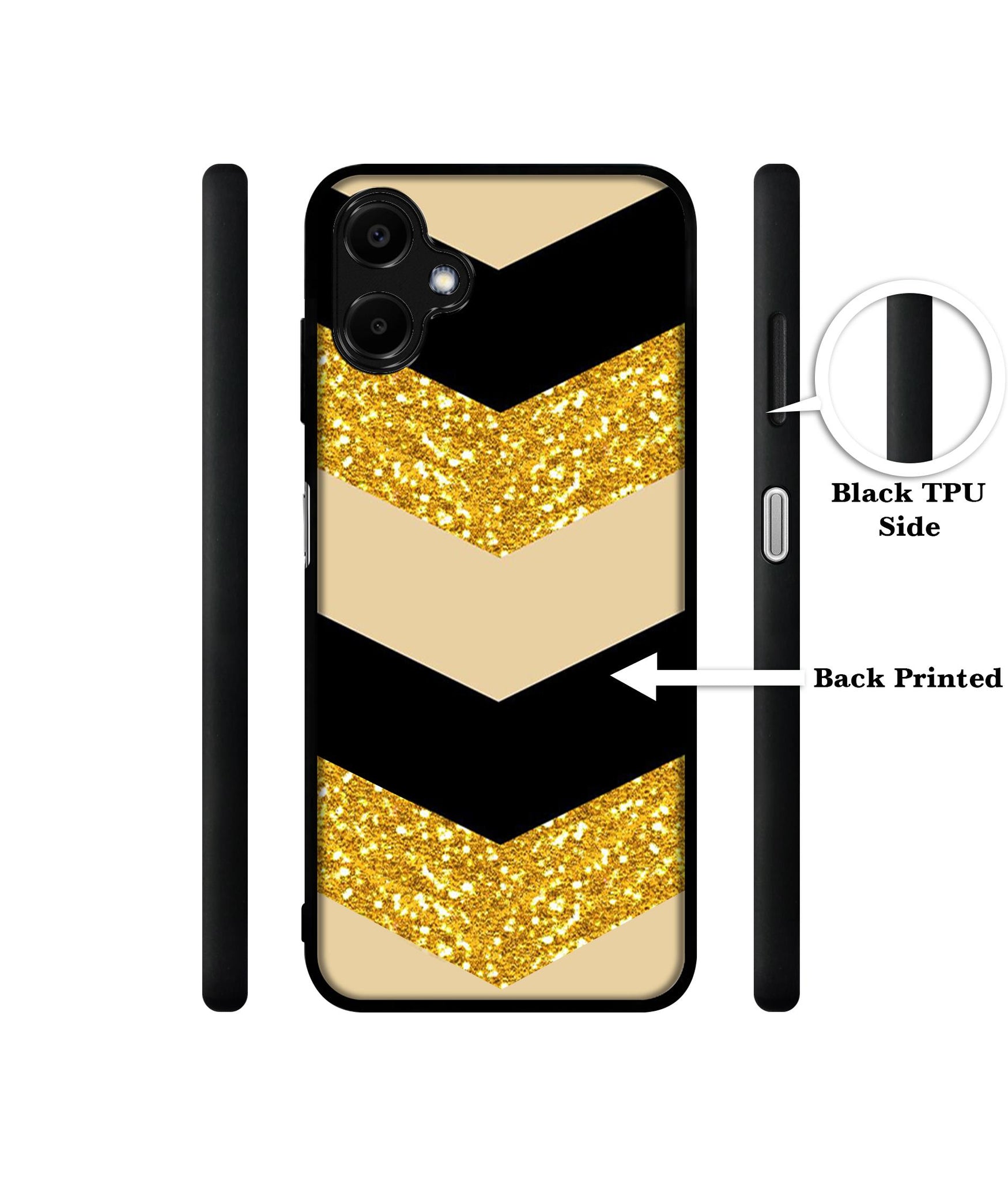 Black & Gold Designer 2D Printed Back Case Cover for Samsung Galaxy F06 5G / M06 5G