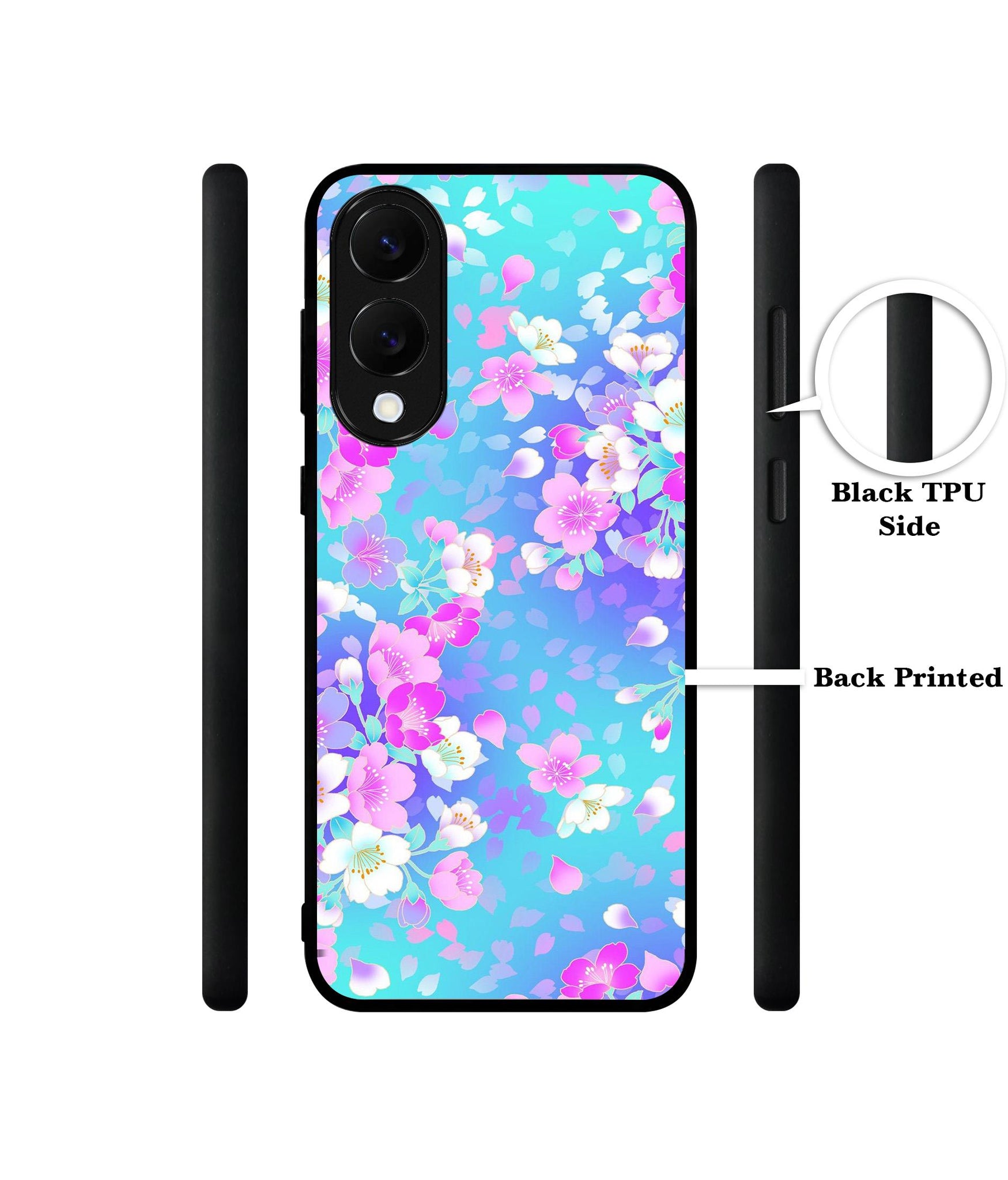 Floral Blue Pattern Designer 2D Printed Back Case Cover for Samsung Galaxy S25 Edge 5G