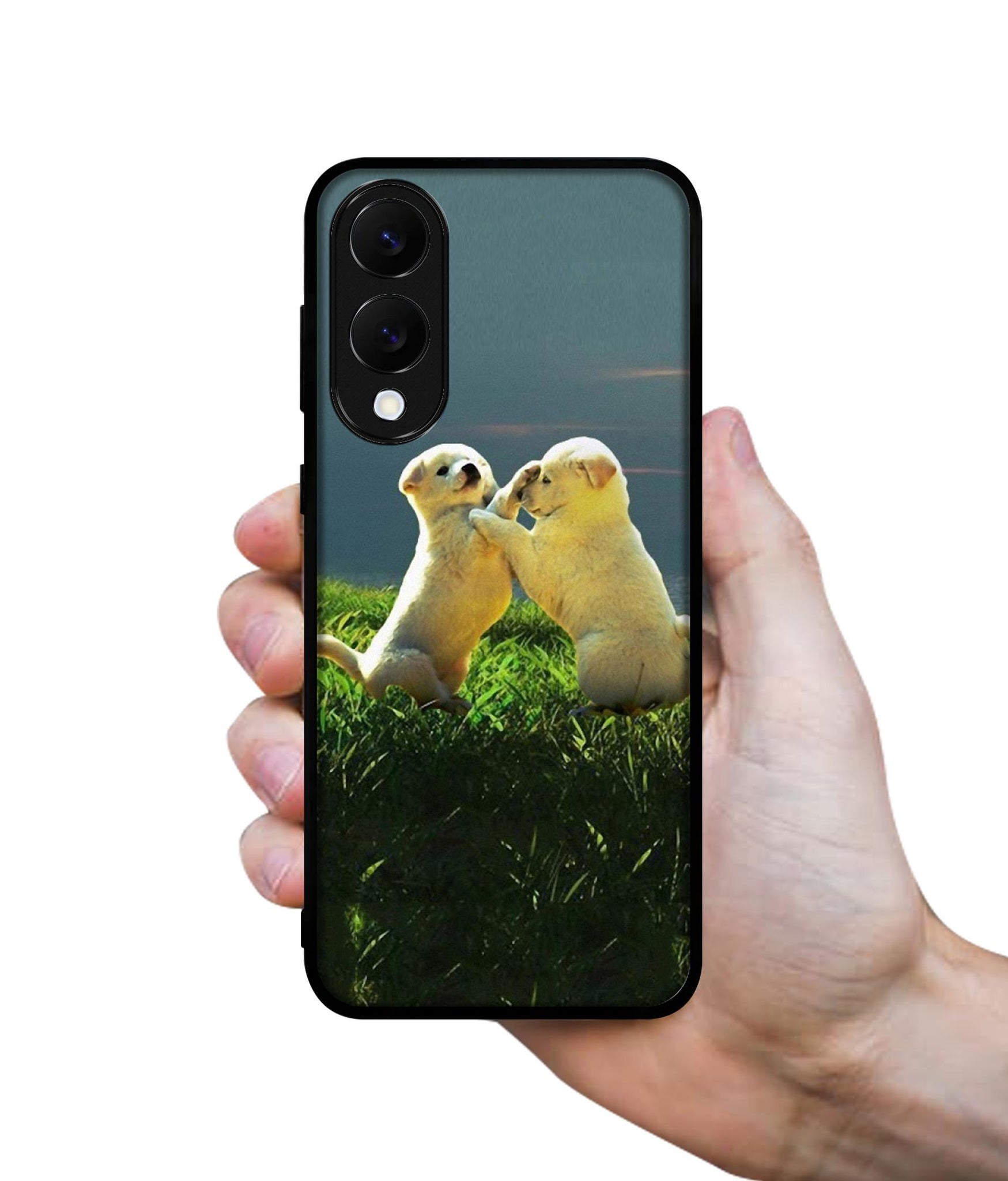 Puppy Couple Sunset Designer 2D Printed Back Case Cover for Samsung Galaxy S25 Edge 5G