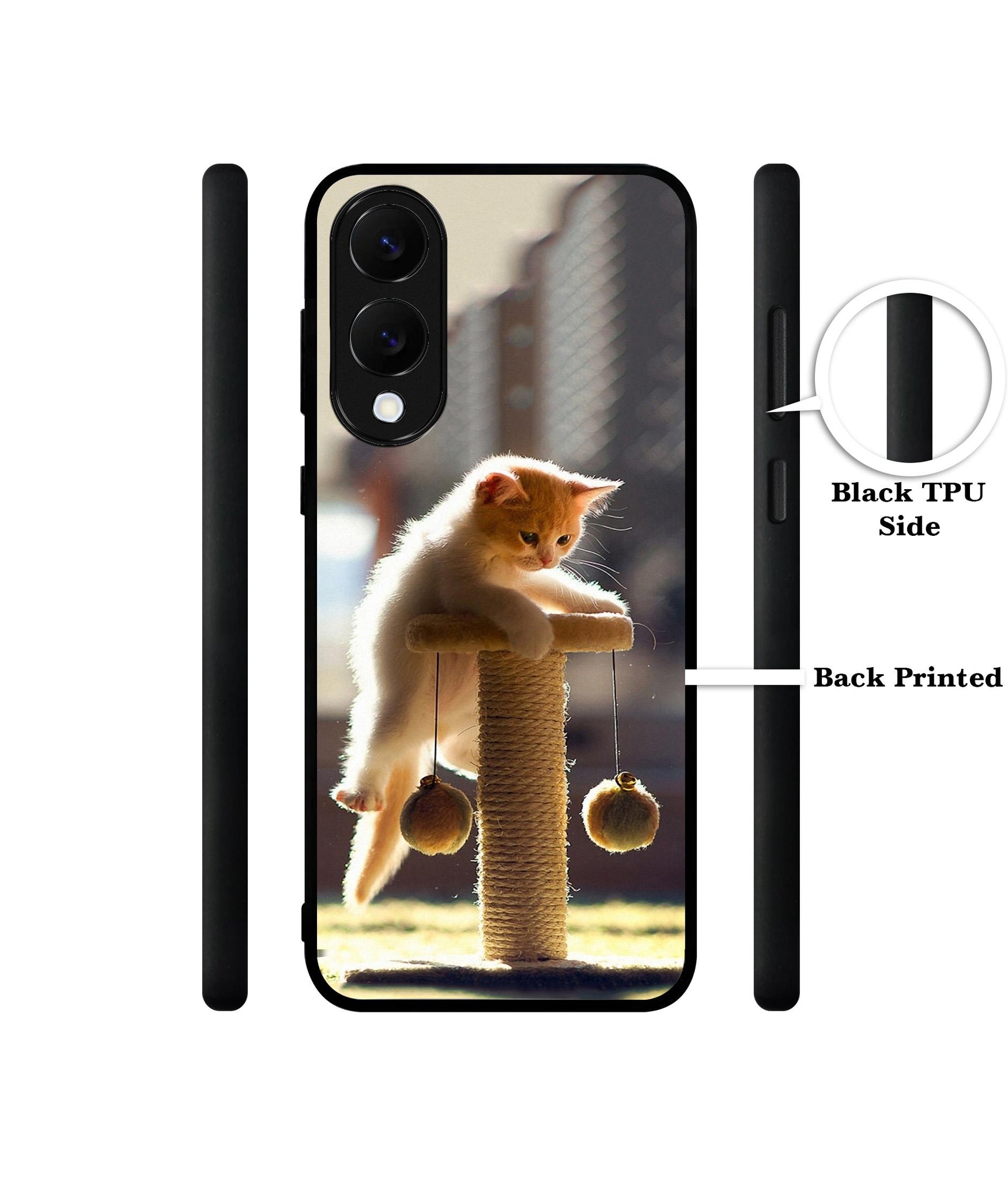 Cat Climbing Designer 2D Printed Back Case Cover for Samsung Galaxy S25 Edge 5G