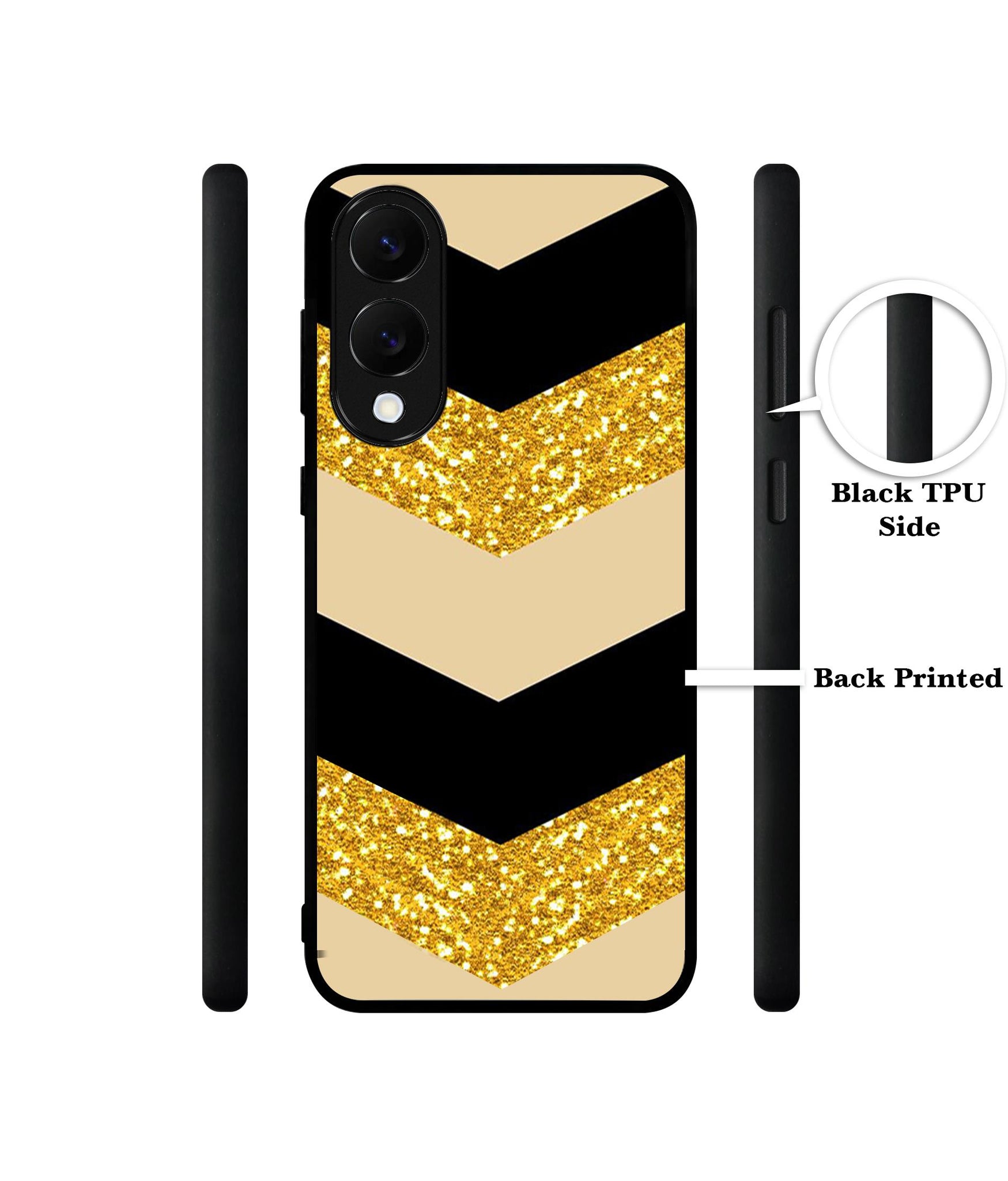 Black & Gold Designer 2D Printed Back Case Cover for Samsung Galaxy S25 Edge 5G