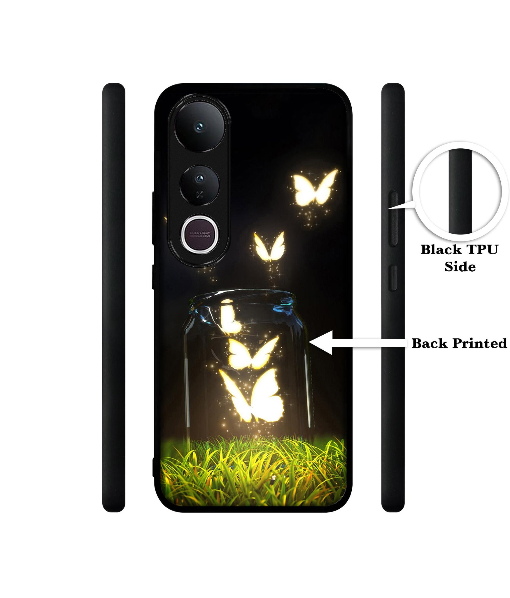 Butterfly Designer 2D Printed Back Case Cover for Vivo V50 Lite 5G / V50 Lite 4G