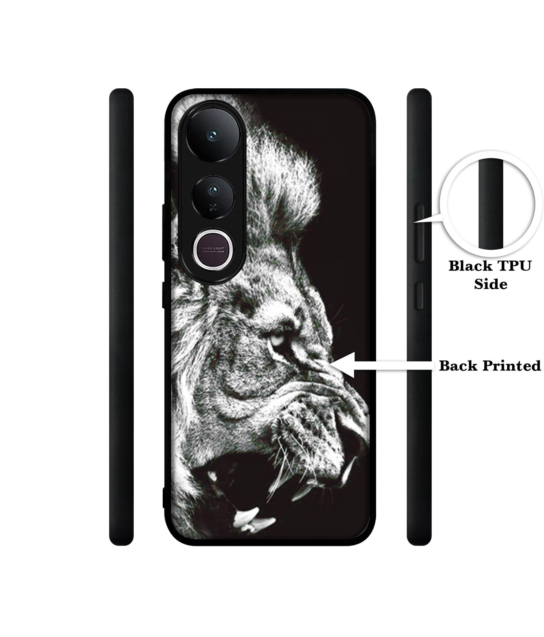 Angry Lion Designer 2D Printed Back Case Cover for Vivo V50 Lite 5G / V50 Lite 4G