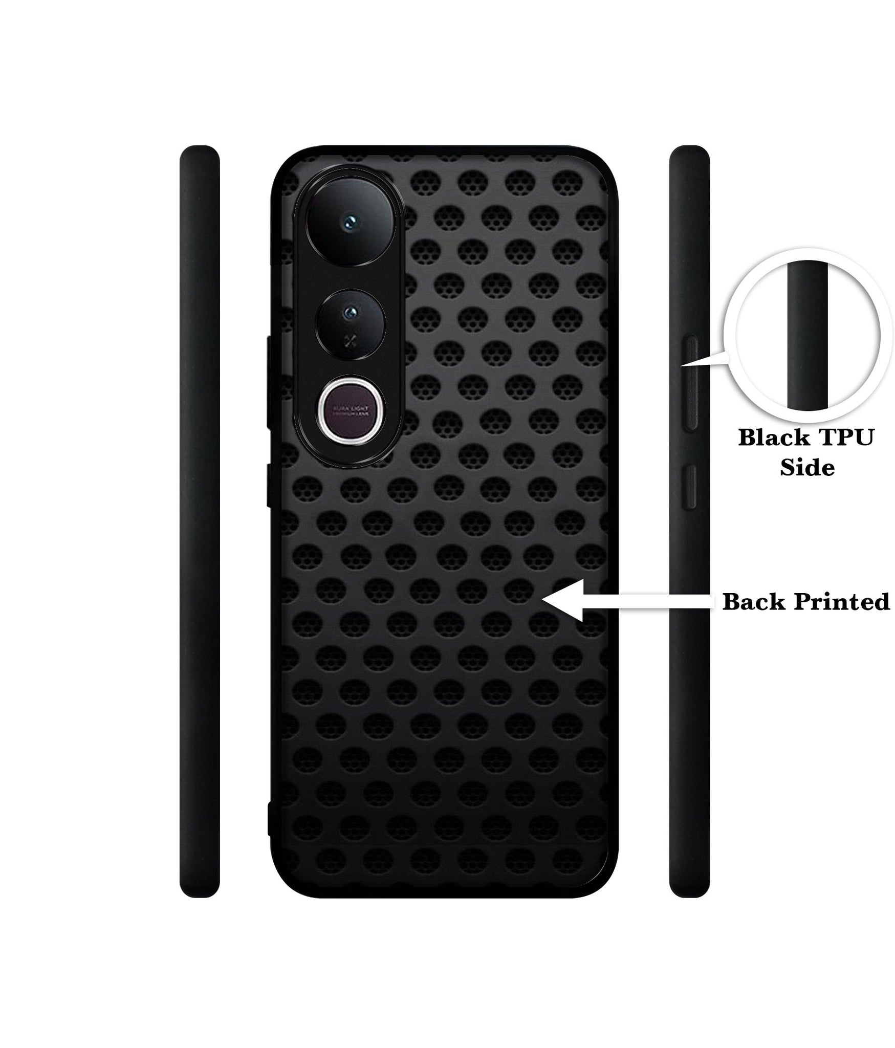 Black Circle Designer 2D Printed Back Case Cover for Vivo V50 Lite 5G / V50 Lite 4G