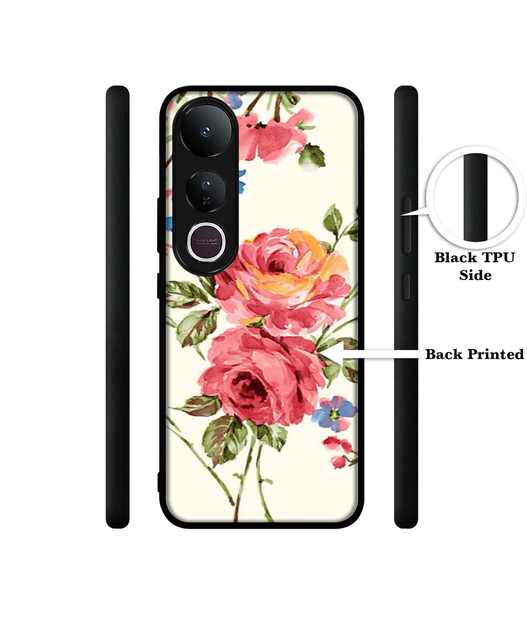 Vintage Painting Flower Designer 2D Printed Back Case Cover for Vivo V50 Lite 5G / V50 Lite 4G