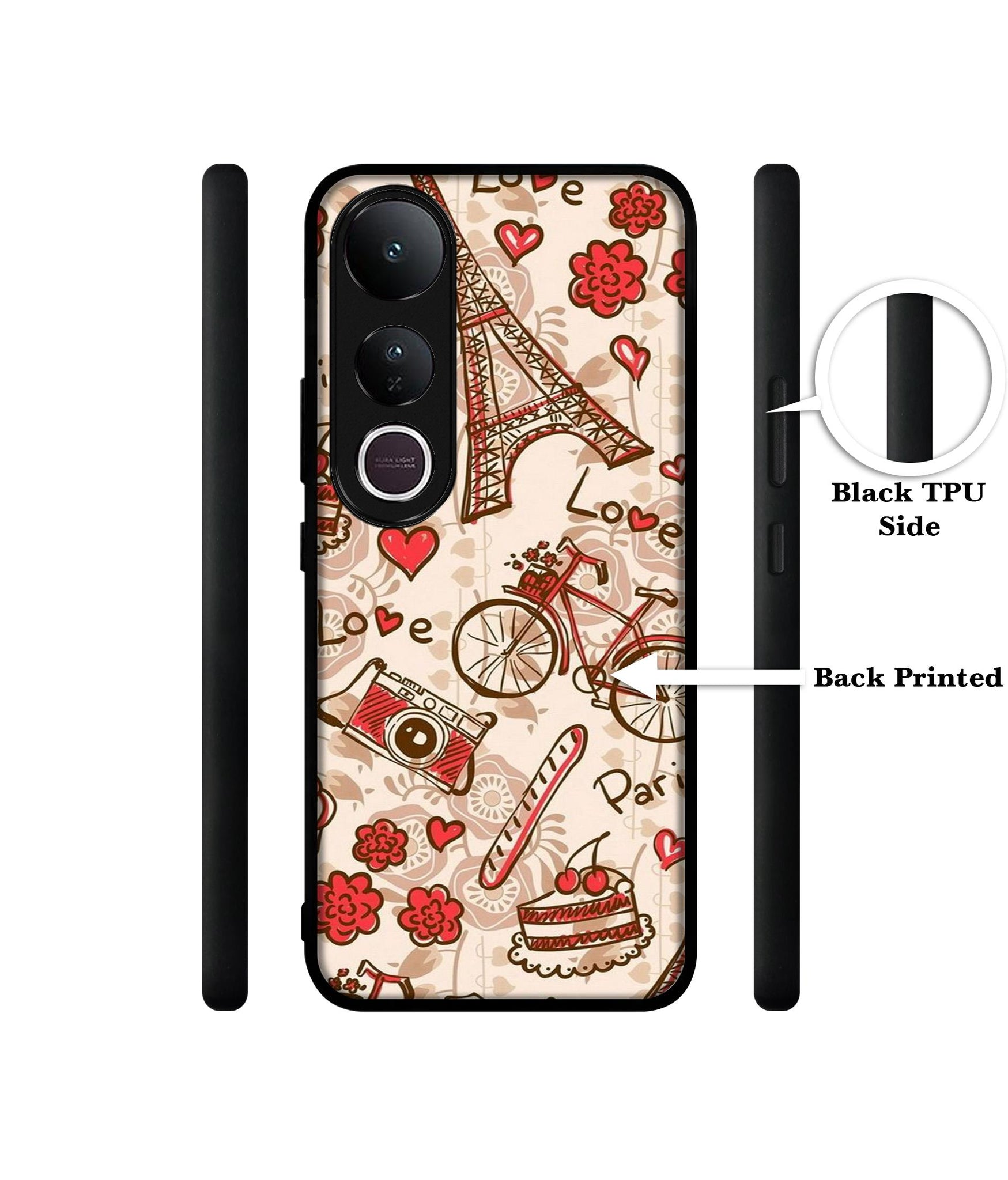 Vintage Paris Designer 2D Printed Back Case Cover for Vivo V50 Lite 5G / V50 Lite 4G