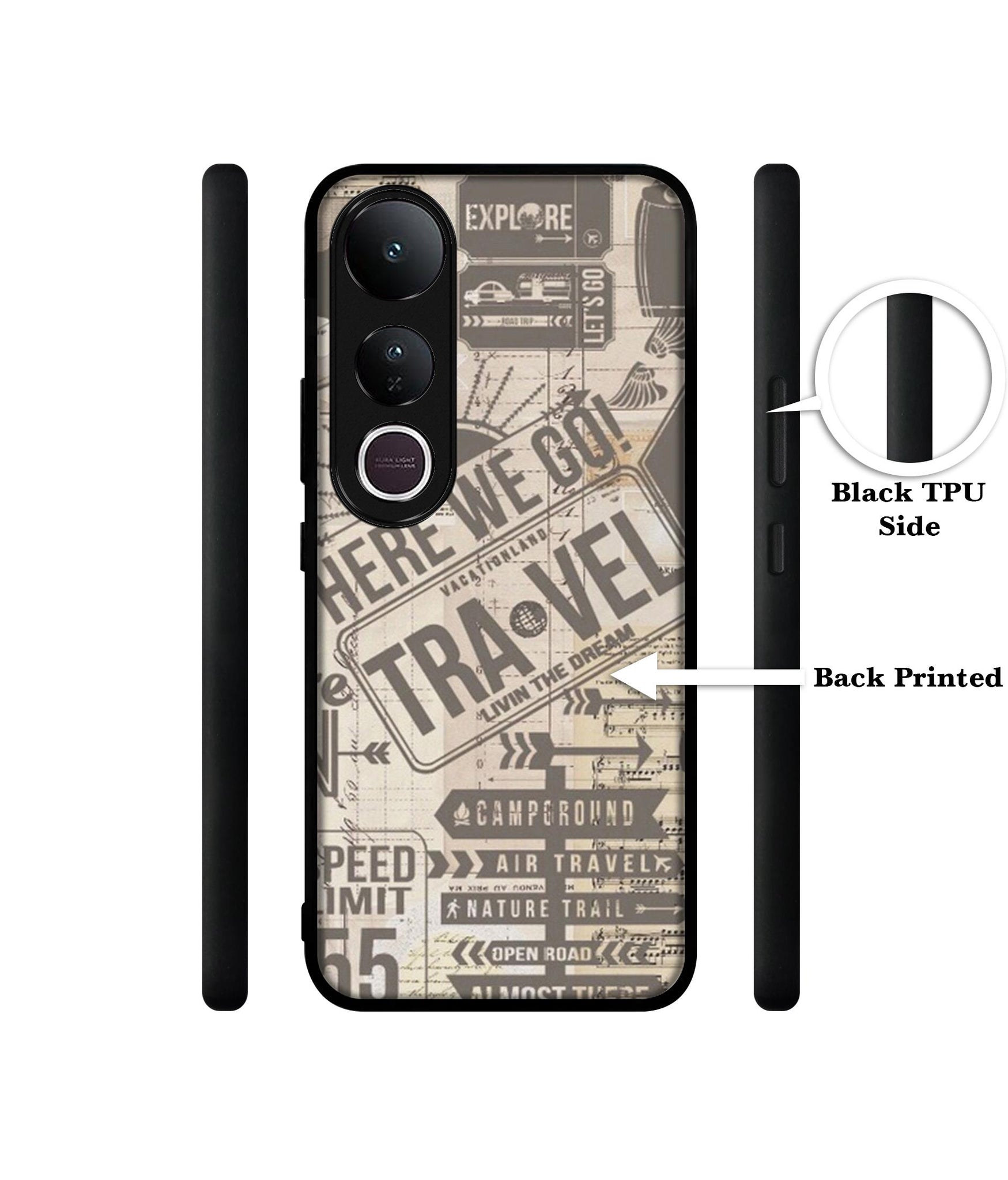 Travel Designer 2D Printed Back Case Cover for Vivo V50 Lite 5G / V50 Lite 4G