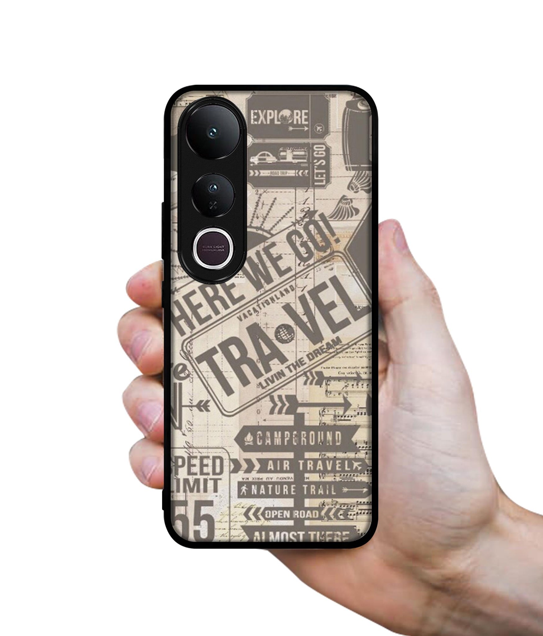 Travel Designer 2D Printed Back Case Cover for Vivo V50 Lite 5G / V50 Lite 4G