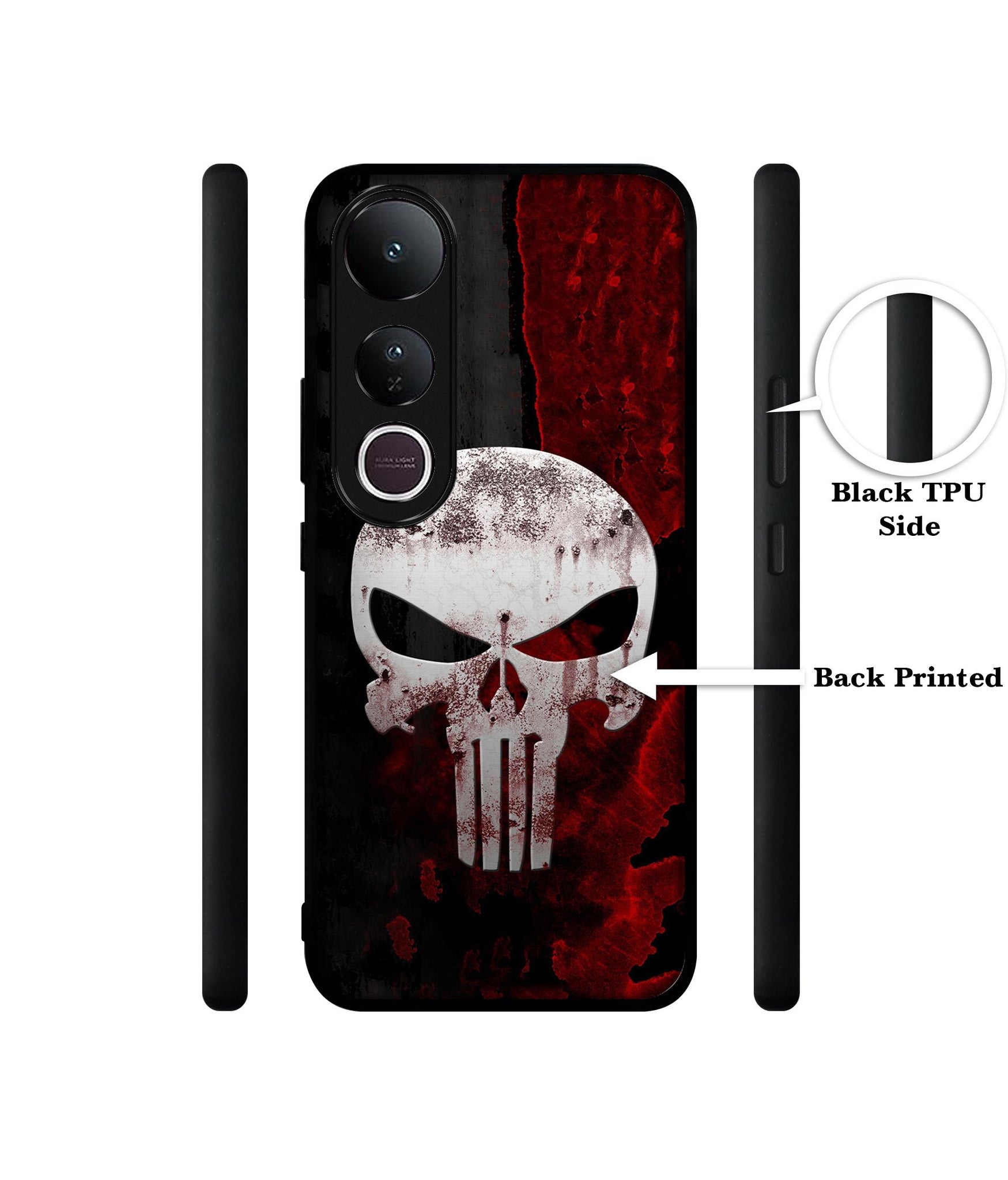 Punisher Skull Designer 2D Printed Back Case Cover for Vivo V50 Lite 5G / V50 Lite 4G