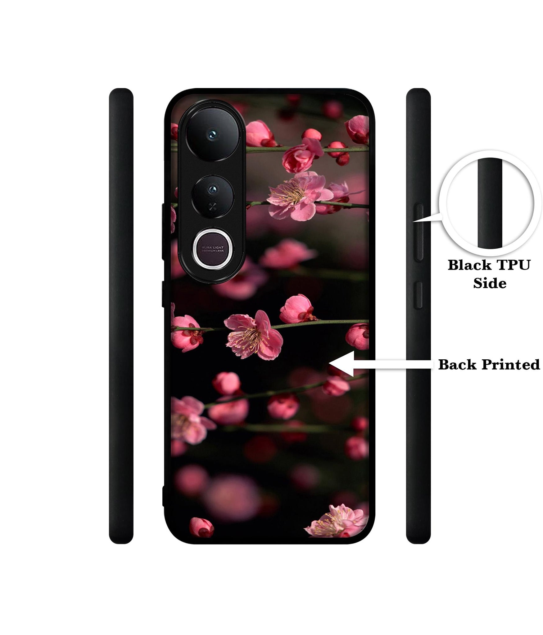 Pink Flowers Designer 2D Printed Back Case Cover for Vivo V50 Lite 5G / V50 Lite 4G