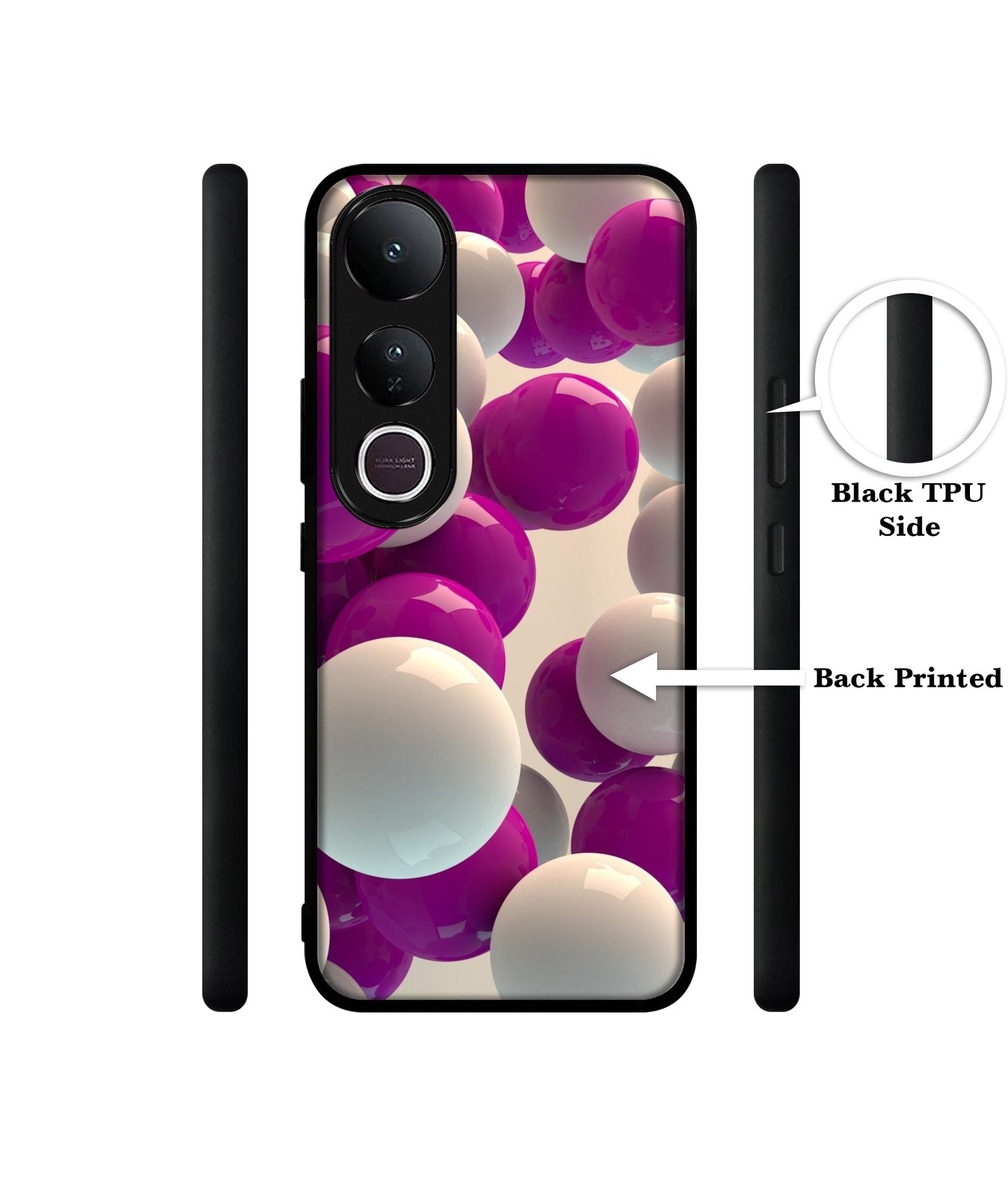 3D Balloons Designer 2D Printed Back Case Cover for Vivo V50 Lite 5G / V50 Lite 4G