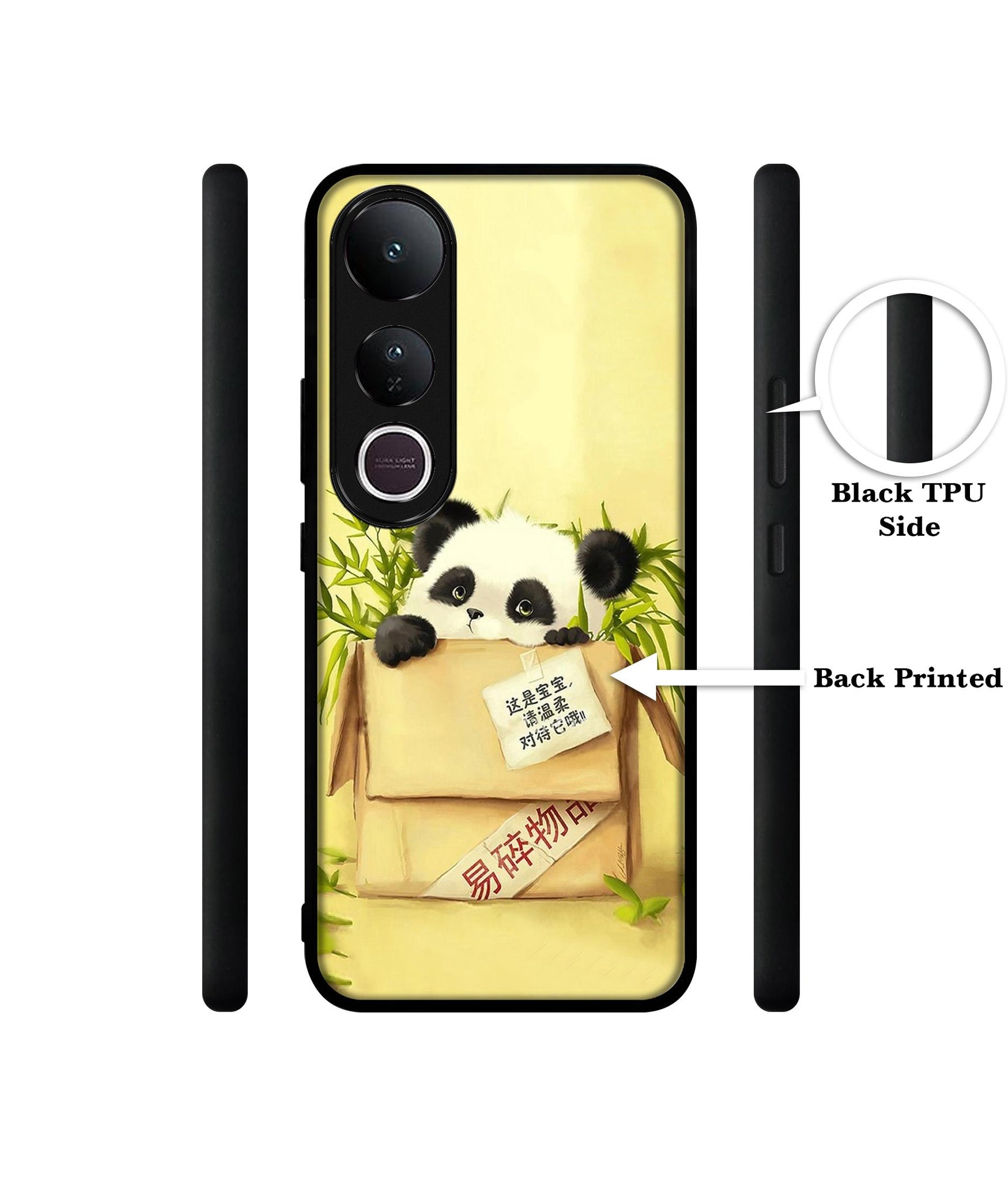 Panda In Box Designer 2D Printed Back Case Cover for Vivo V50 Lite 5G / V50 Lite 4G