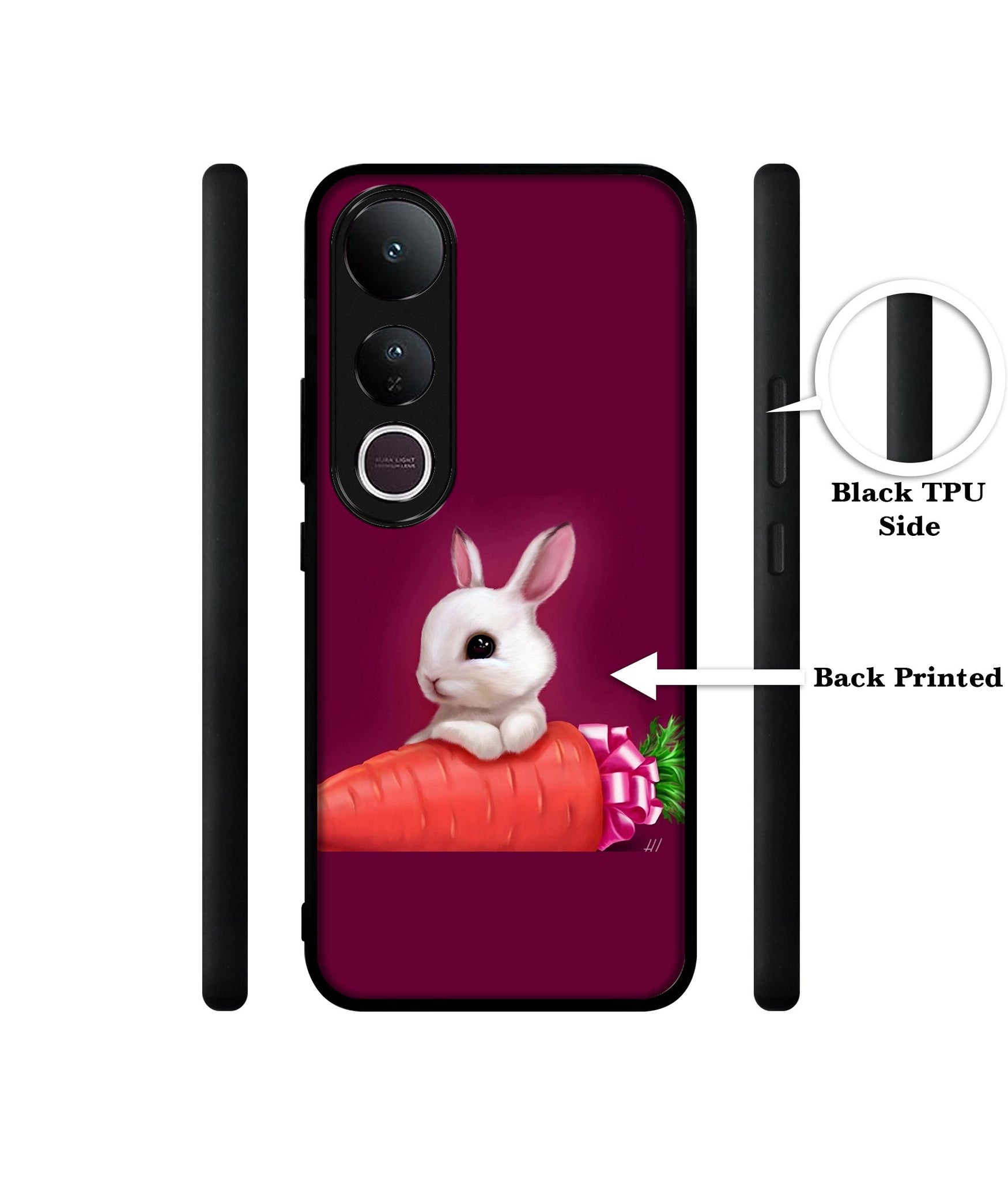 Bunny With Carrot Designer 2D Printed Back Case Cover for Vivo V50 Lite 5G / V50 Lite 4G