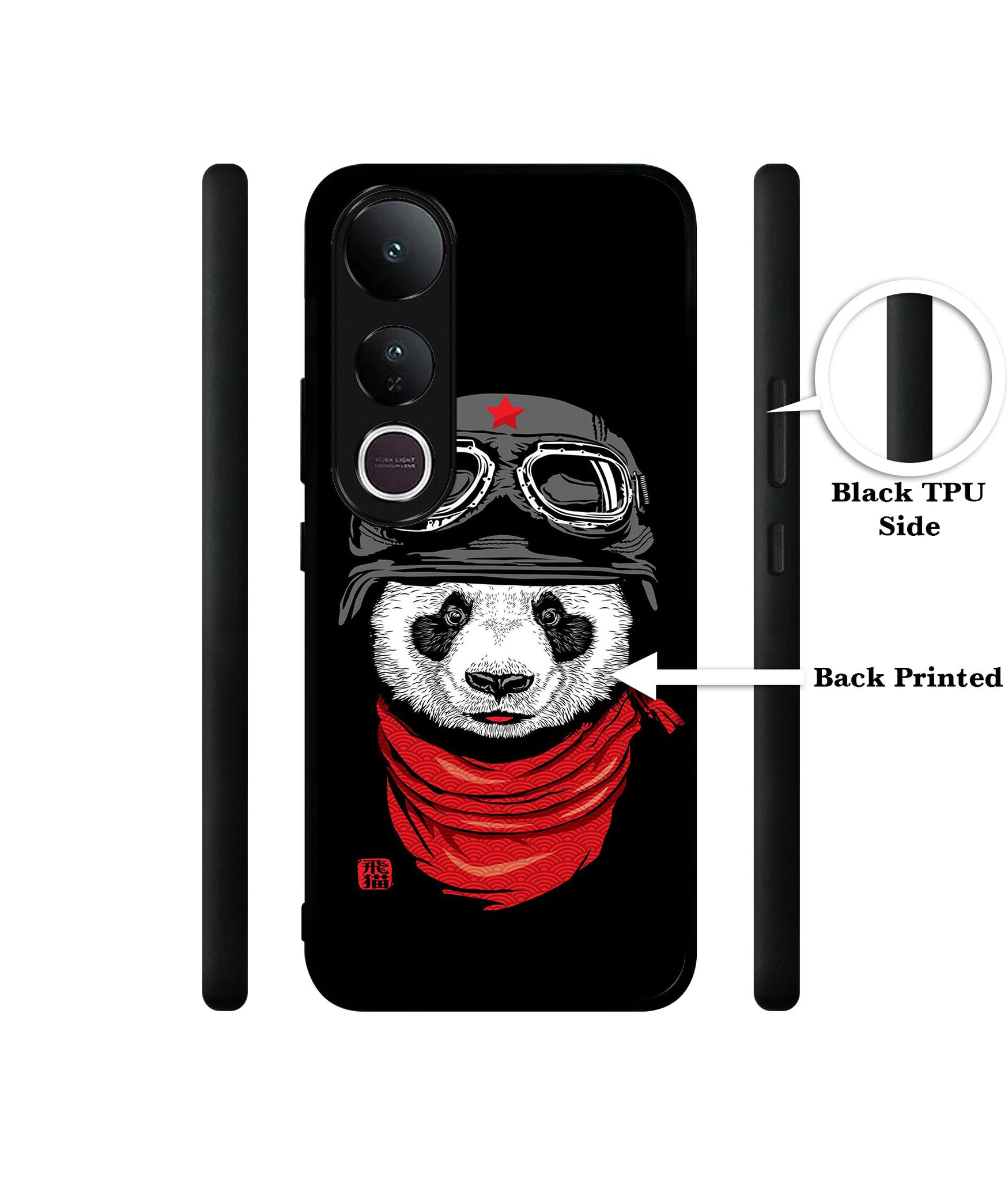 Biker Panda Designer 2D Printed Back Case Cover for Vivo V50 Lite 5G / V50 Lite 4G