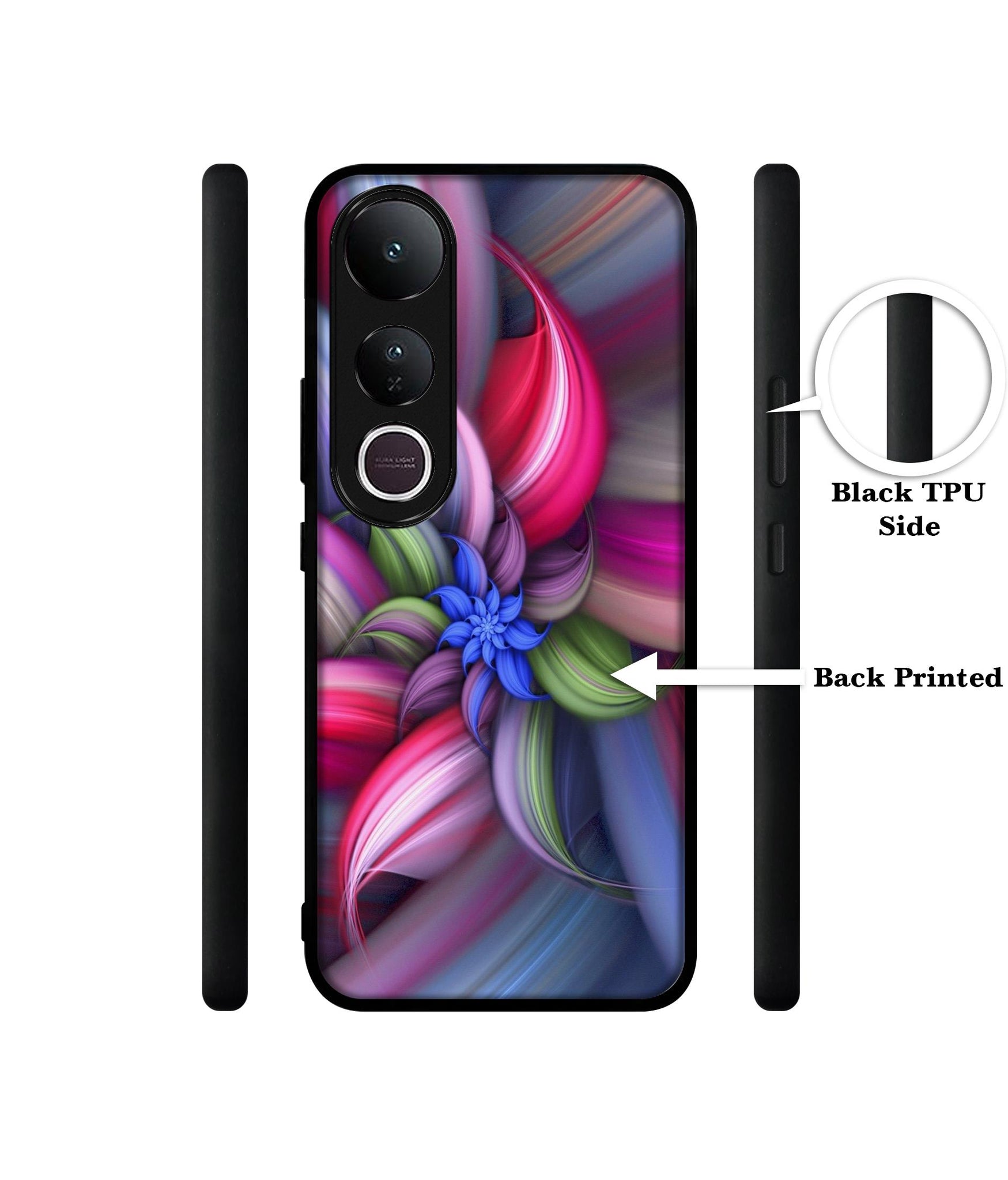Colorful Flower Designer 2D Printed Back Case Cover for Vivo V50 Lite 5G / V50 Lite 4G