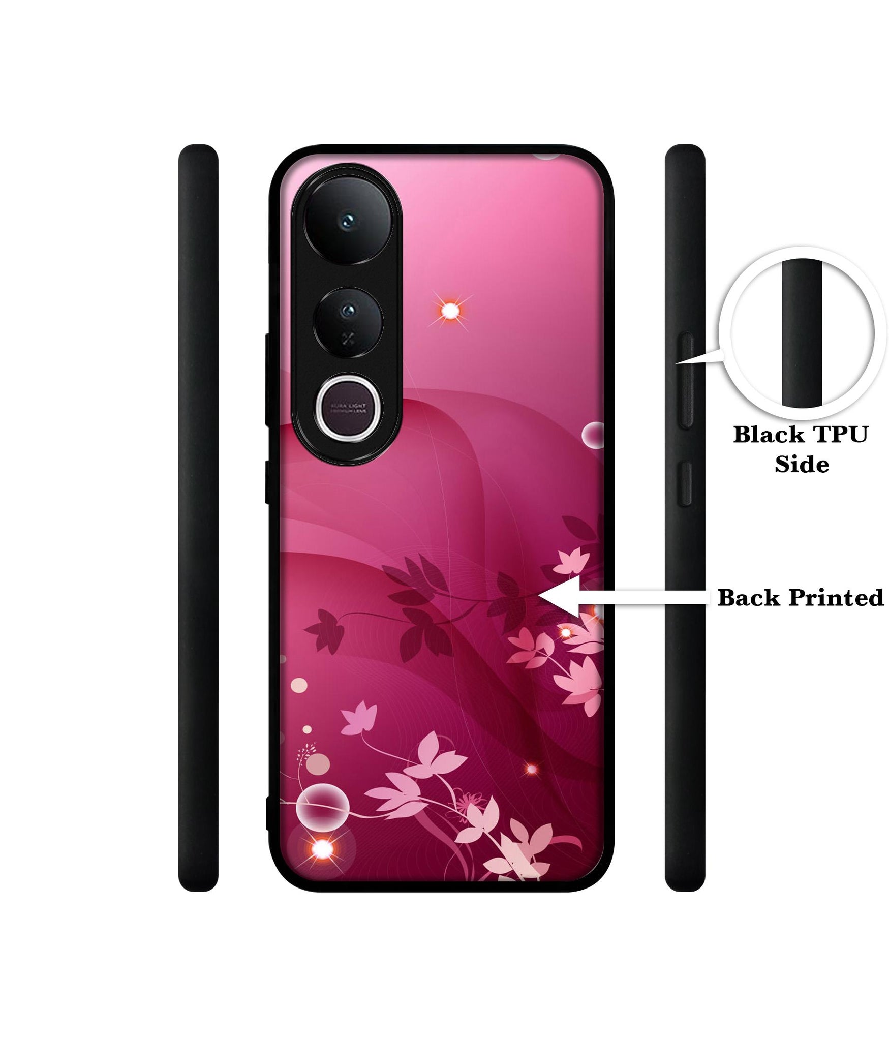 Pink Abstract Designer 2D Printed Back Case Cover for Vivo V50 Lite 5G / V50 Lite 4G
