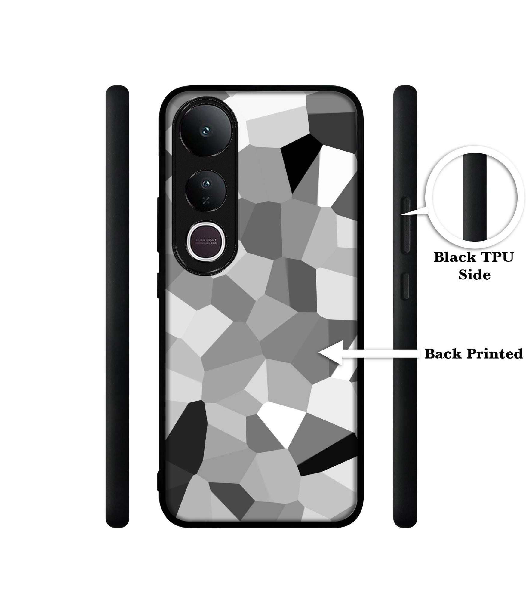Black & White Mathematical Shape Designer 2D Printed Back Case Cover for Vivo V50 Lite 5G / V50 Lite 4G