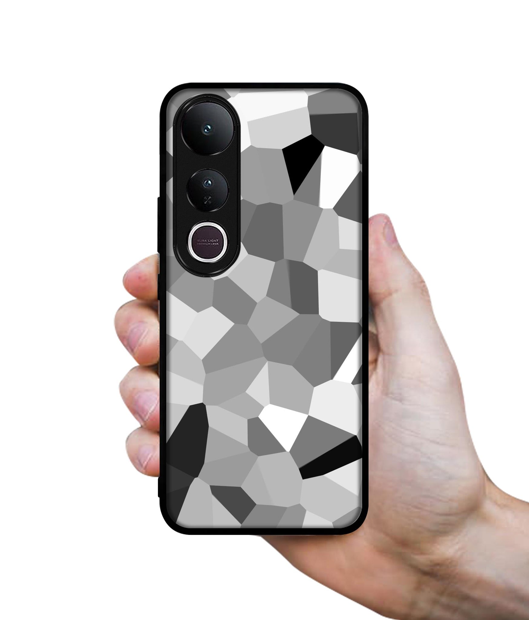 Black & White Mathematical Shape Designer 2D Printed Back Case Cover for Vivo V50 Lite 5G / V50 Lite 4G