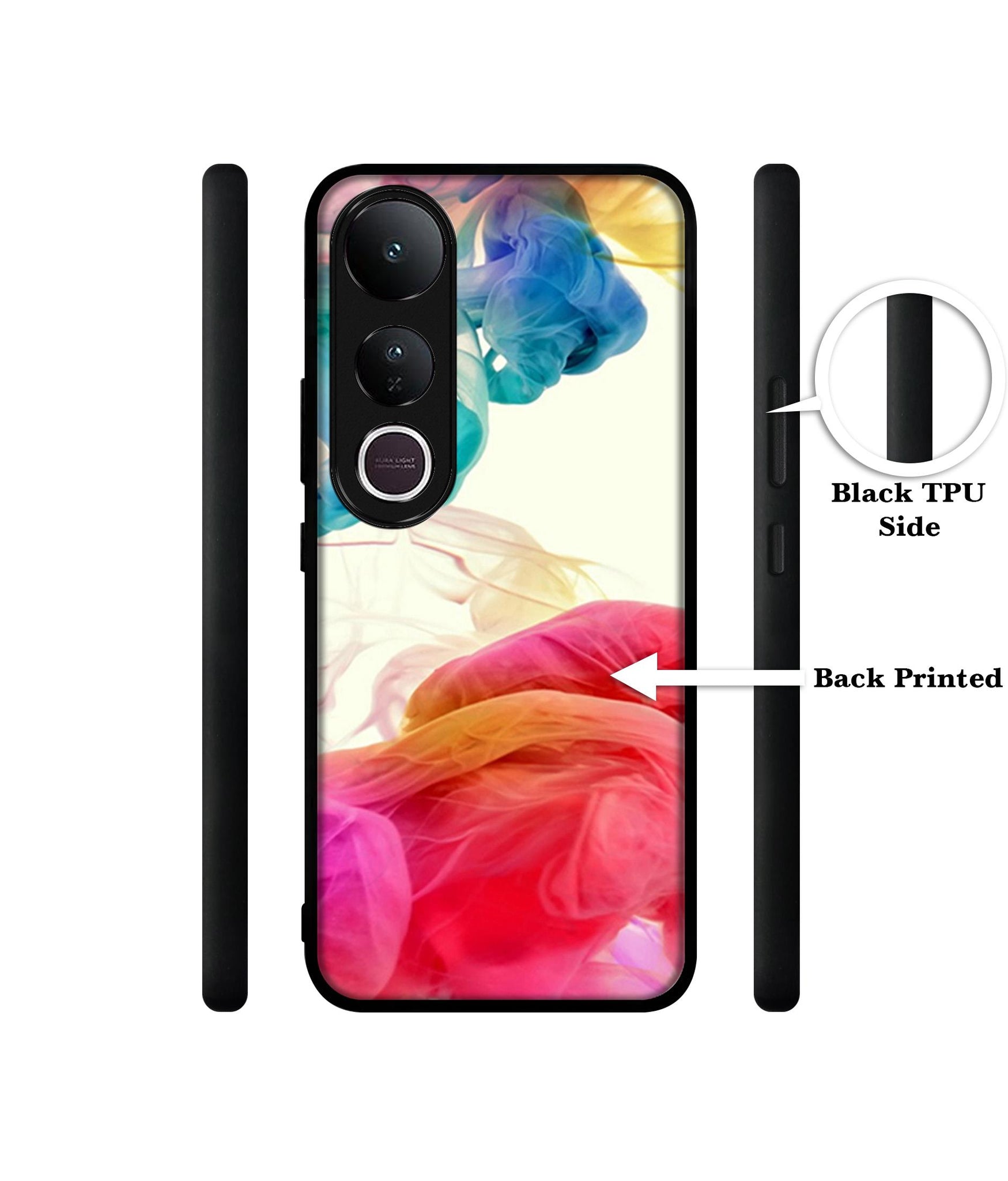Colored Smoke Designer 2D Printed Back Case Cover for Vivo V50 Lite 5G / V50 Lite 4G