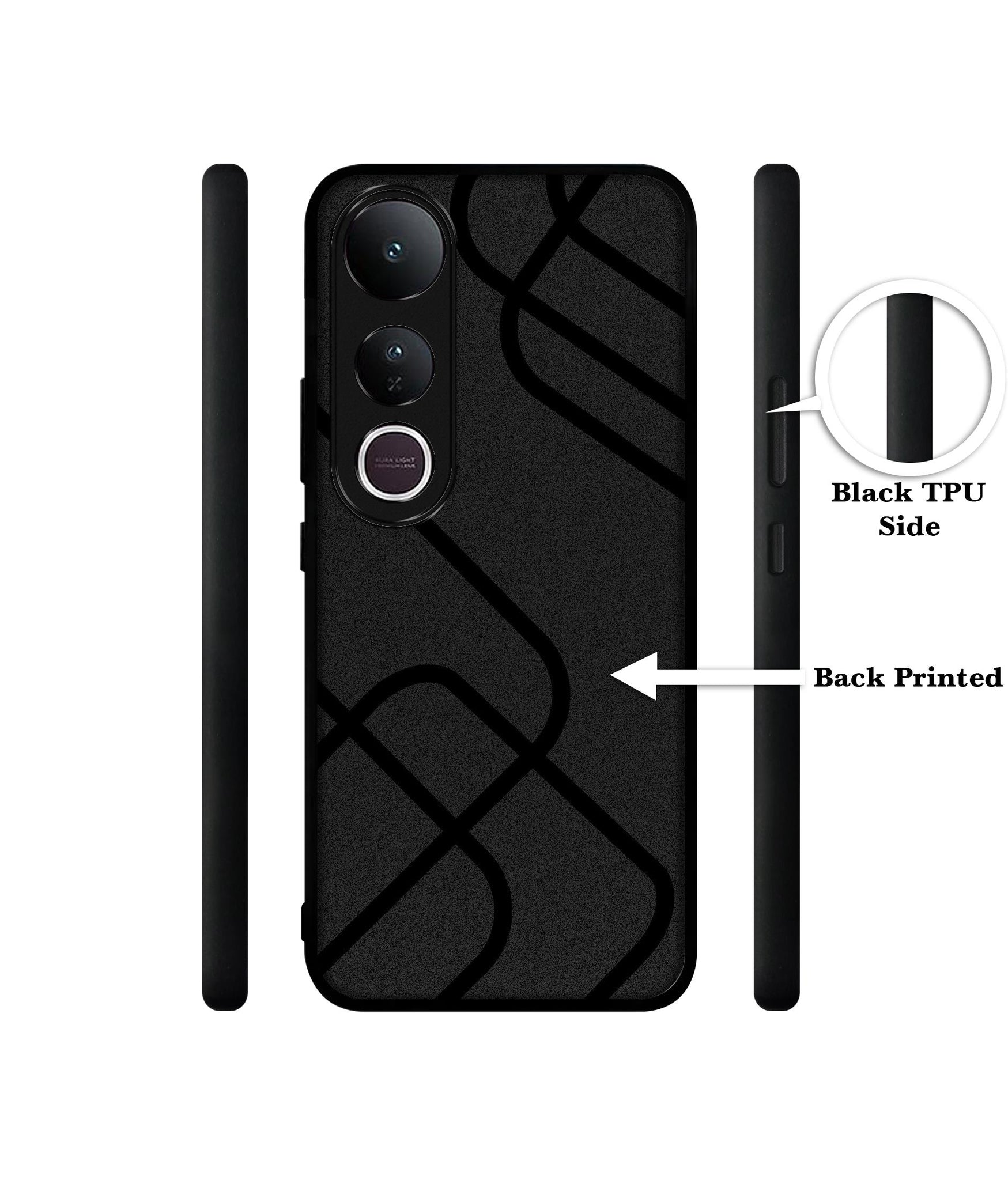 Zig-Zag Black Line Designer 2D Printed Back Case Cover for Vivo V50 Lite 5G / V50 Lite 4G