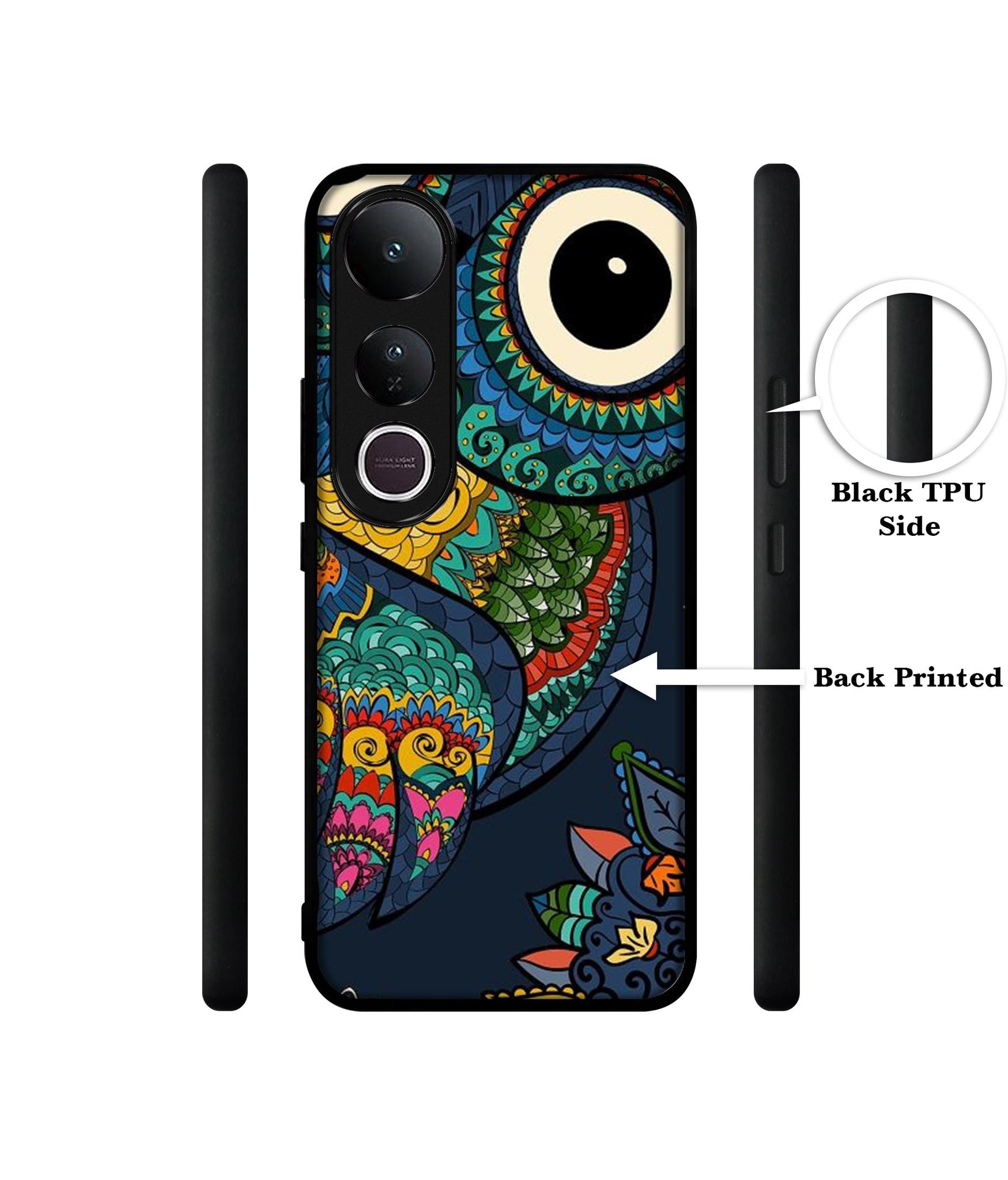 Owl Illustration Designer 2D Printed Back Case Cover for Vivo V50 Lite 5G / V50 Lite 4G
