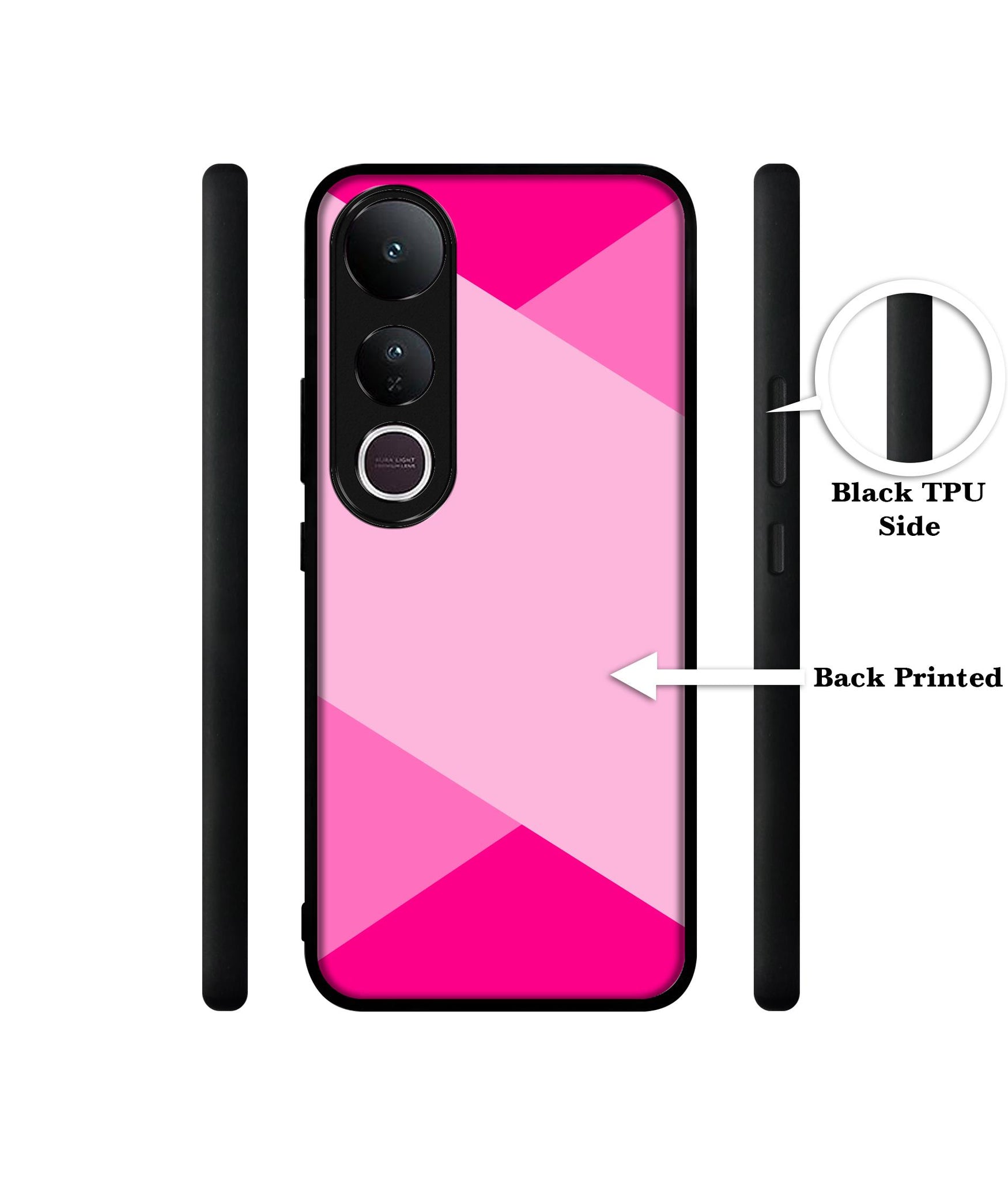Pink Cross Vector Designer 2D Printed Back Case Cover for Vivo V50 Lite 5G / V50 Lite 4G