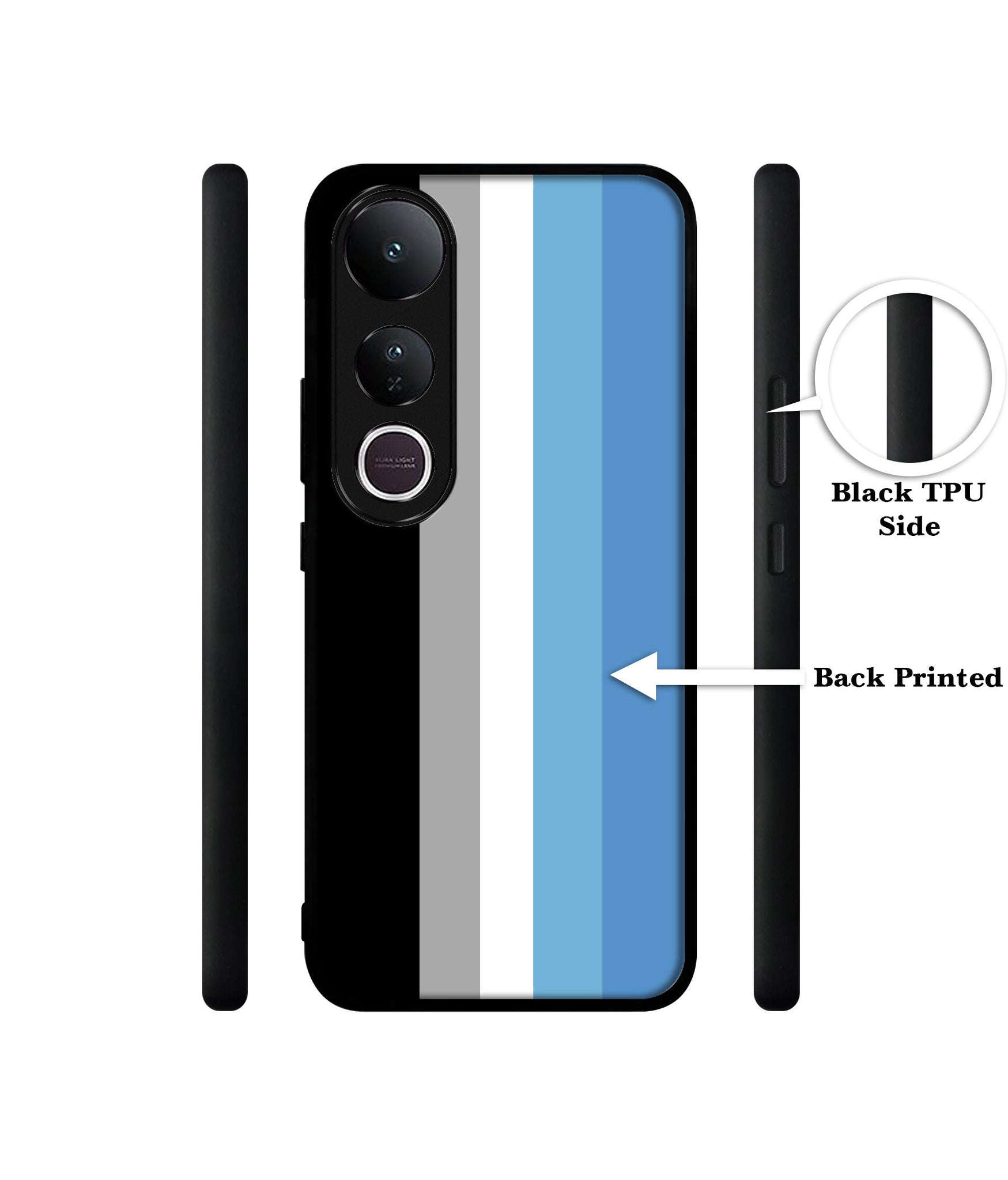 White and Blue Lines Designer 2D Printed Back Case Cover for Vivo V50 Lite 5G / V50 Lite 4G