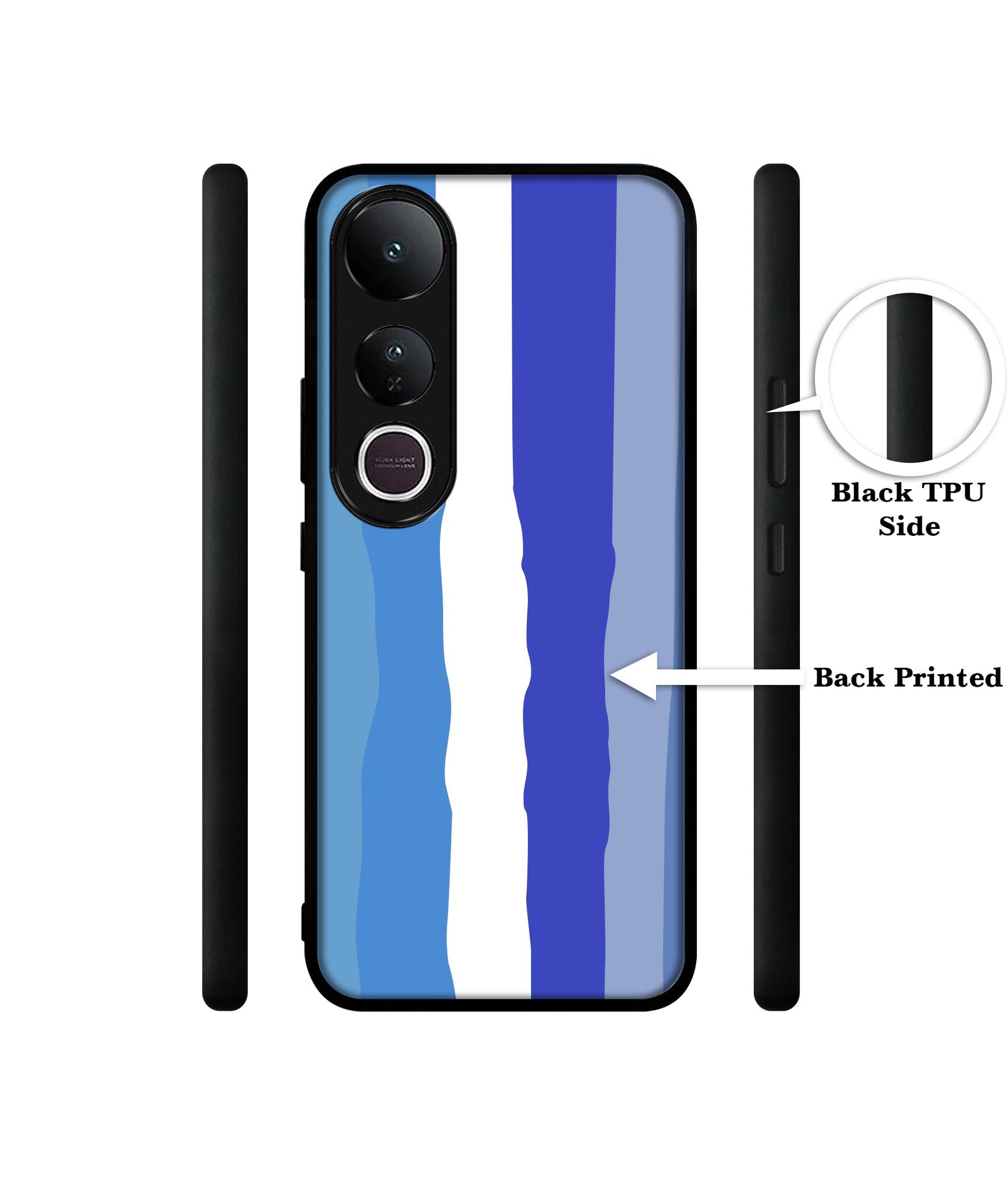 Blue Stripes Rainbow Designer 2D Printed Back Case Cover for Vivo V50 Lite 5G / V50 Lite 4G