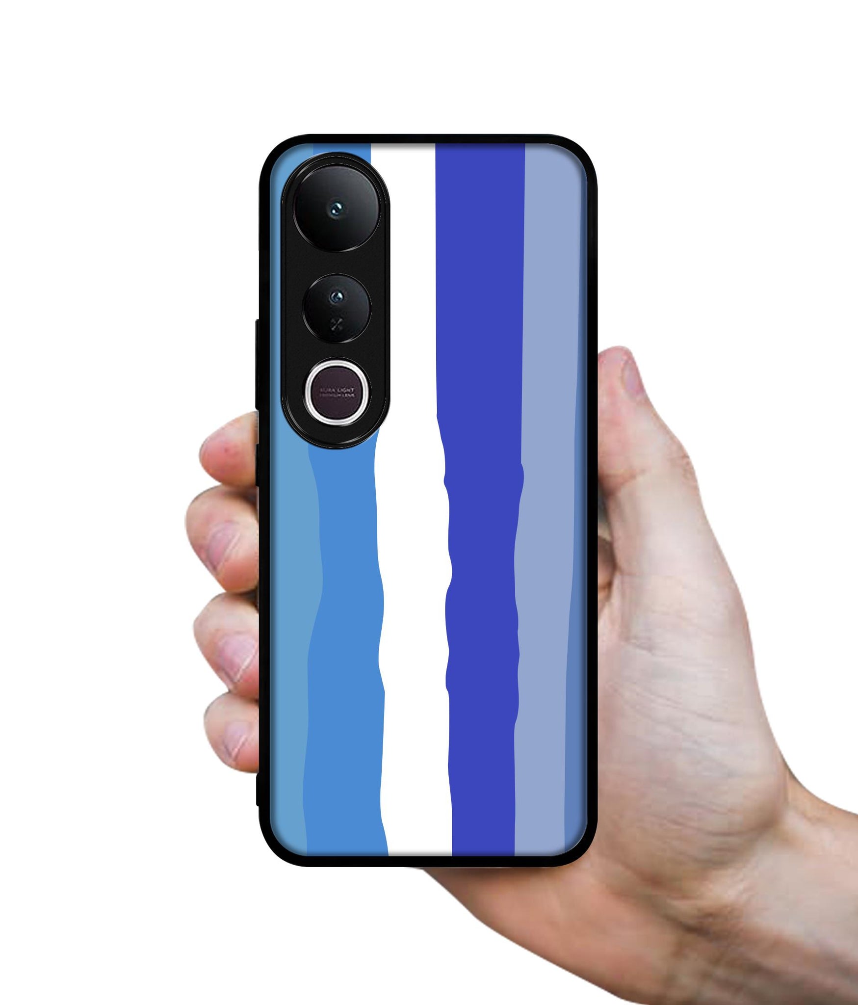 Blue Stripes Rainbow Designer 2D Printed Back Case Cover for Vivo V50 Lite 5G / V50 Lite 4G