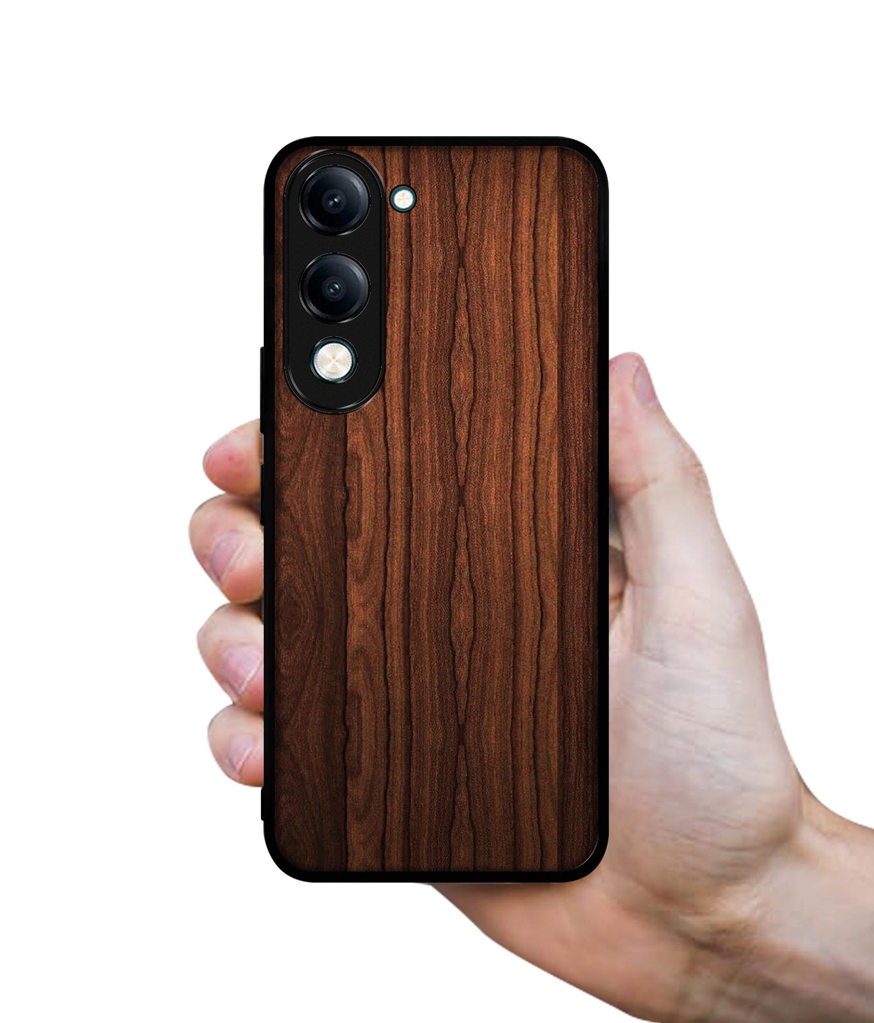 Brown Wooden Texture Designer 2D Printed Back Case Cover for Vivo Y04 4G / Y19e 4G / Y29s 5G