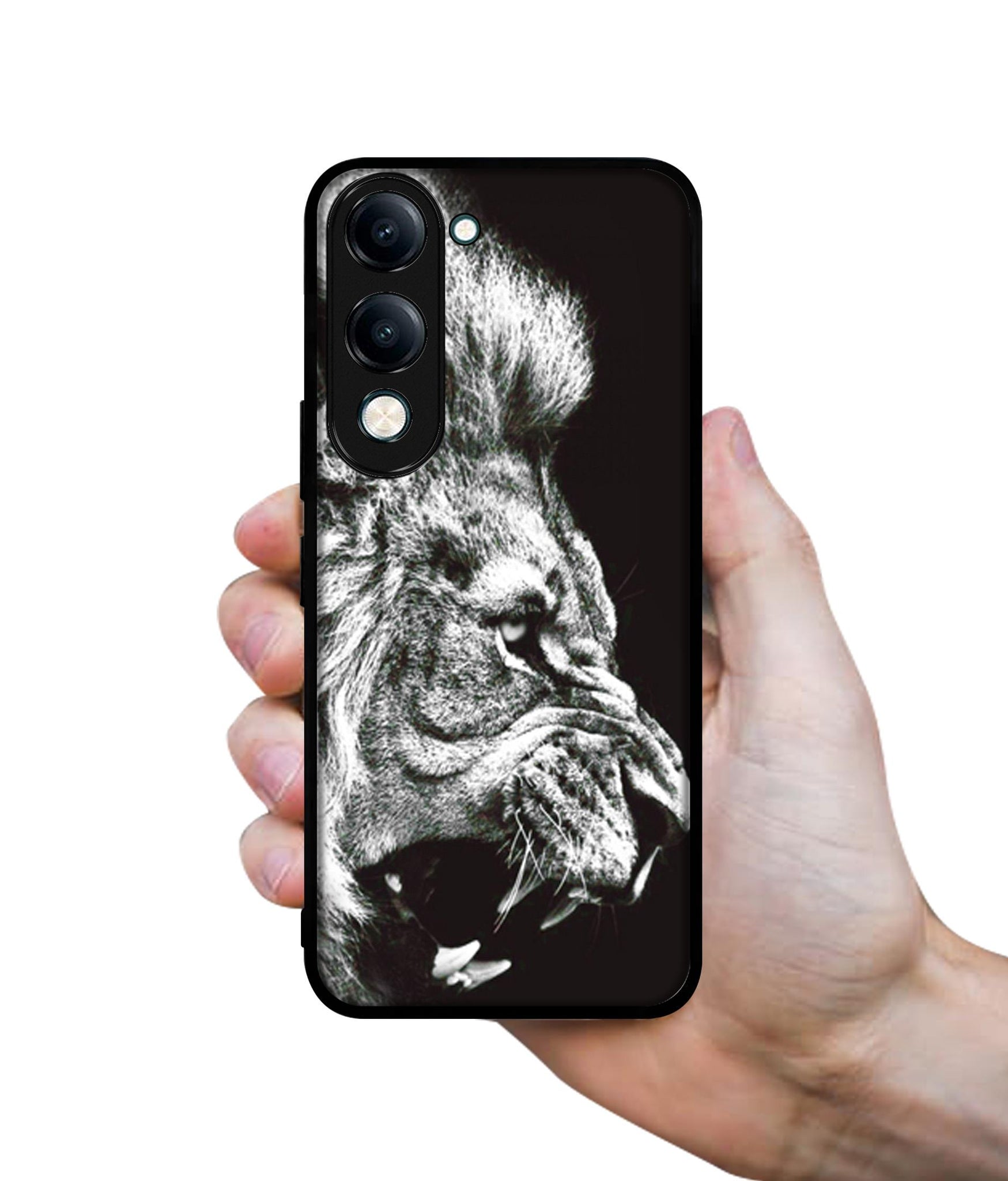 Angry Lion Designer 2D Printed Back Case Cover for Vivo Y04 4G / Y19e 4G / Y29s 5G