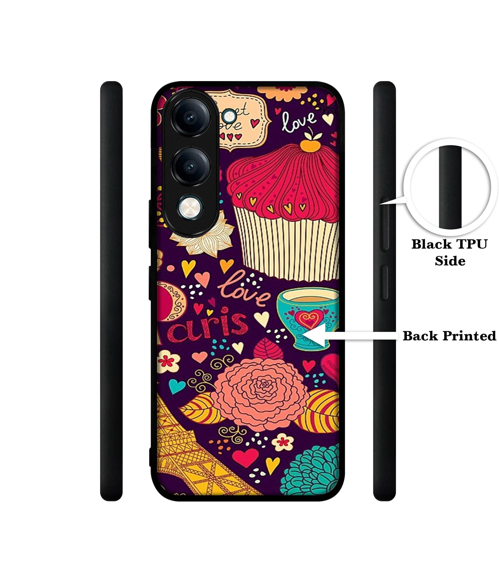 Paris Flower Love Designer 2D Printed Back Case Cover for Vivo Y04 4G / Y19e 4G / Y29s 5G