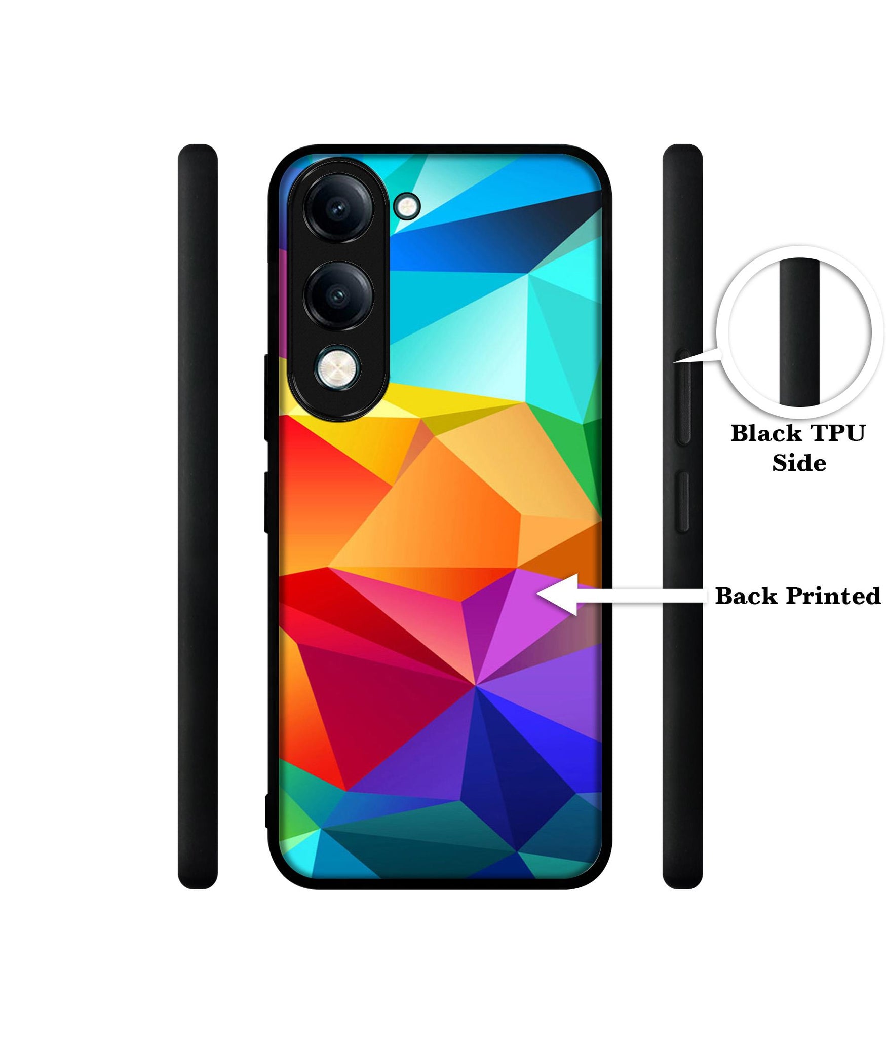 Colorful Pattern Designer 2D Printed Back Case Cover for Vivo Y04 4G / Y19e 4G / Y29s 5G