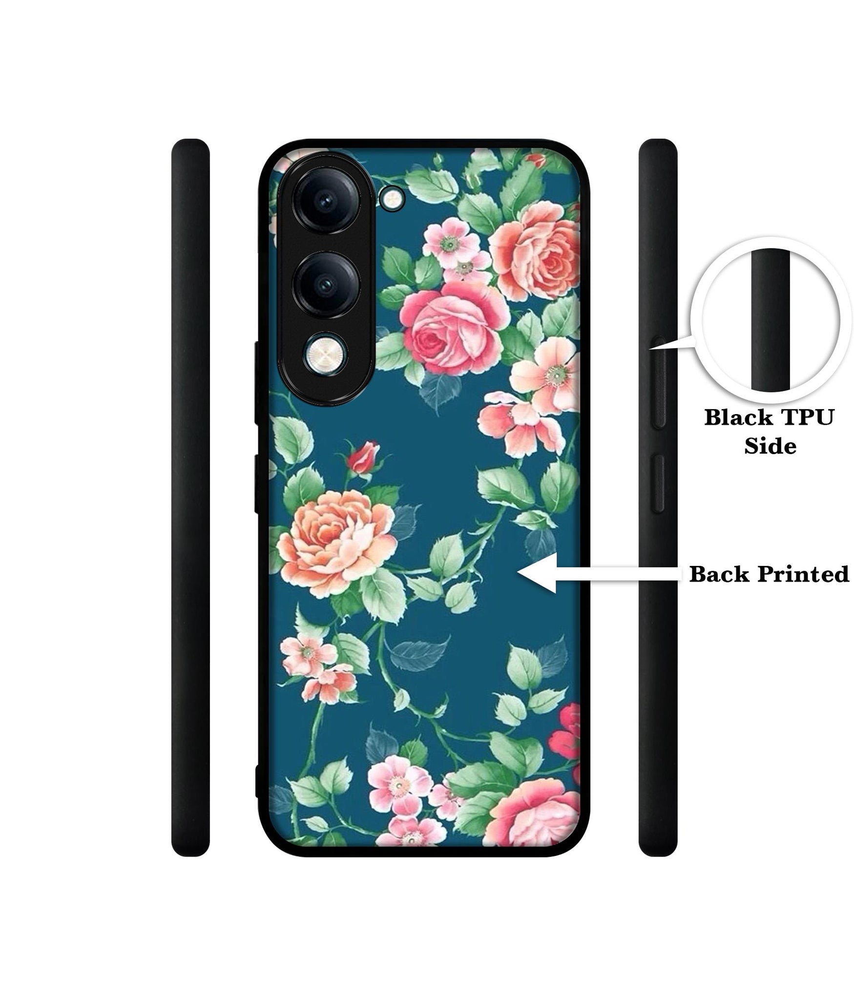 Vintage Floral Designer 2D Printed Back Case Cover for Vivo Y04 4G / Y19e 4G / Y29s 5G