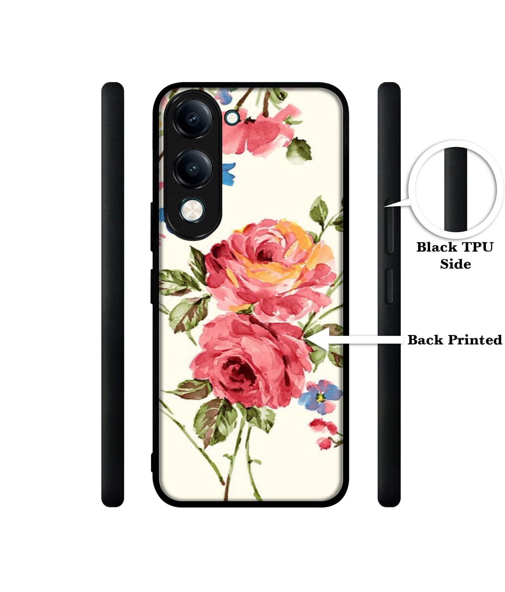 Vintage Painting Flower Designer 2D Printed Back Case Cover for Vivo Y04 4G / Y19e 4G / Y29s 5G