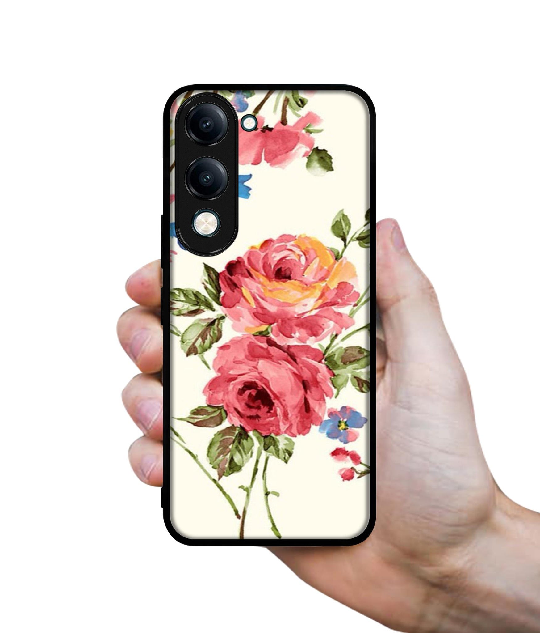Vintage Painting Flower Designer 2D Printed Back Case Cover for Vivo Y04 4G / Y19e 4G / Y29s 5G