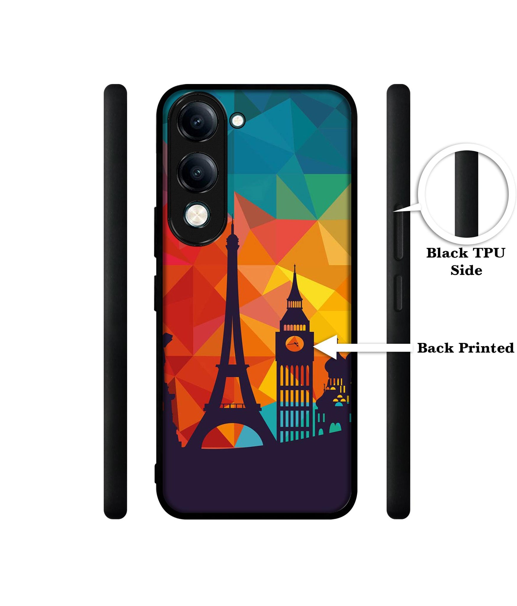 Colored Paris Designer 2D Printed Back Case Cover for Vivo Y04 4G / Y19e 4G / Y29s 5G