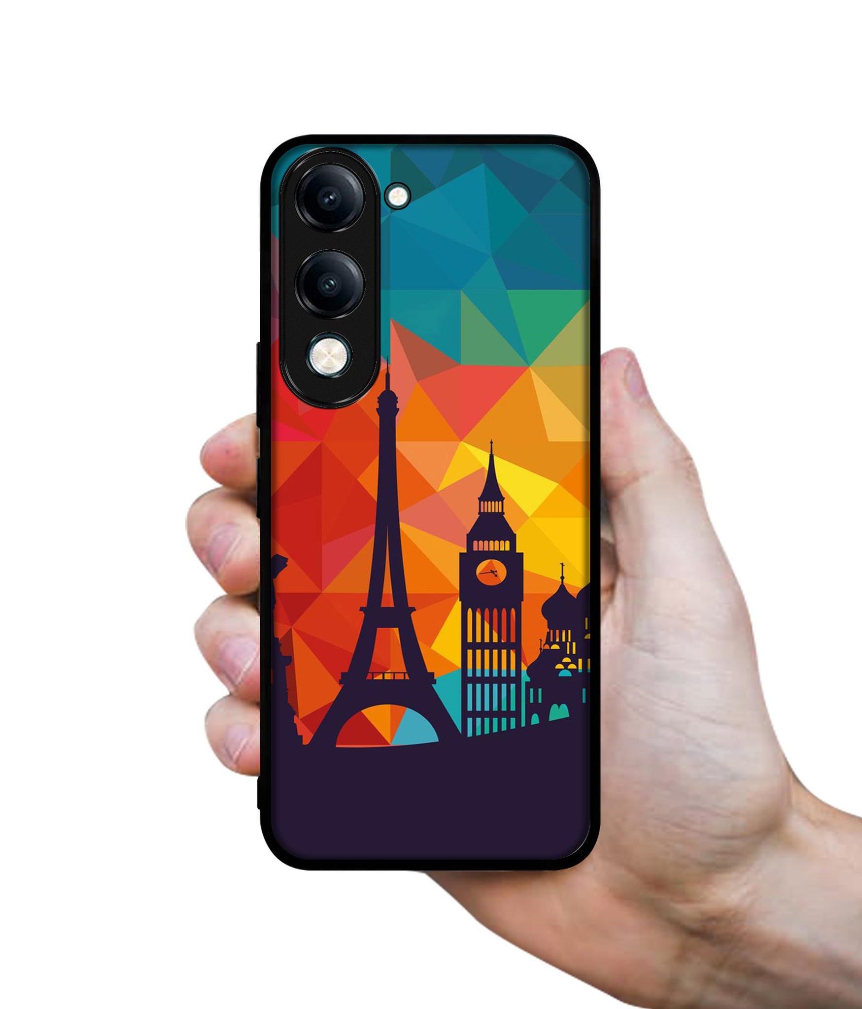 Colored Paris Designer 2D Printed Back Case Cover for Vivo Y04 4G / Y19e 4G / Y29s 5G