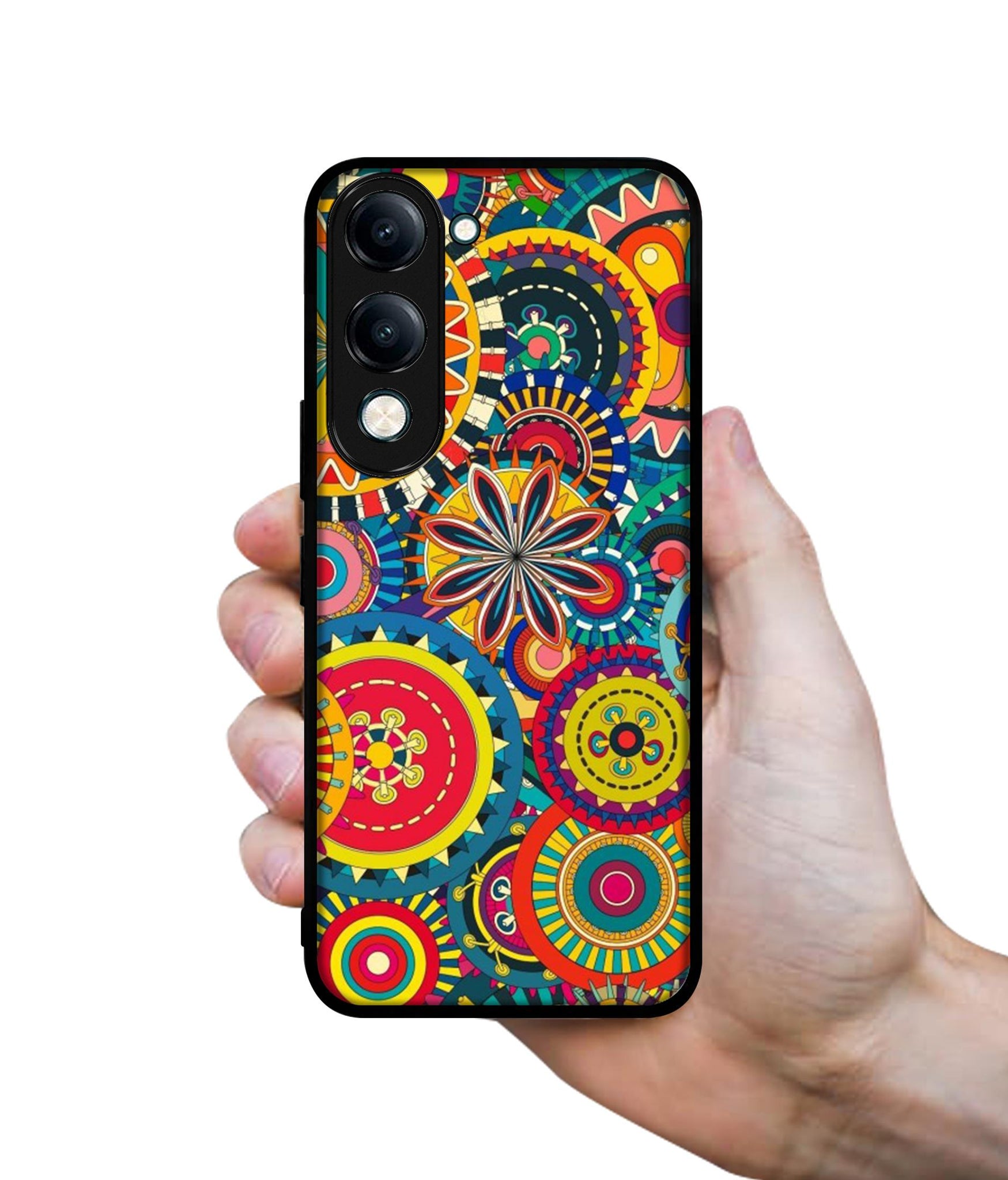 Ring Pattern Print Designer 2D Printed Back Case Cover for Vivo Y04 4G / Y19e 4G / Y29s 5G