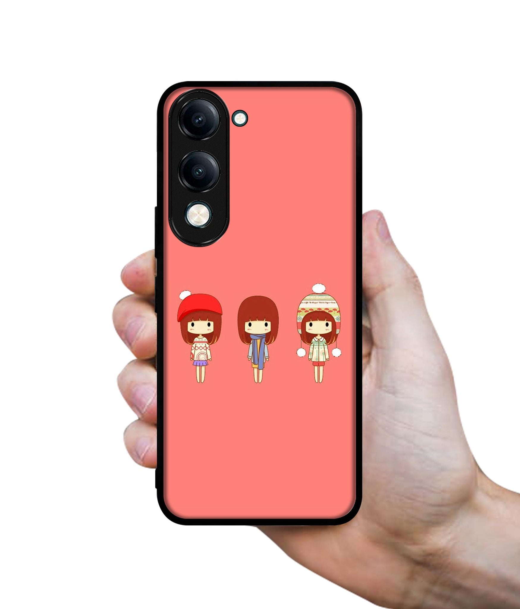 Cute Girls Designer 2D Printed Back Case Cover for Vivo Y04 4G / Y19e 4G / Y29s 5G