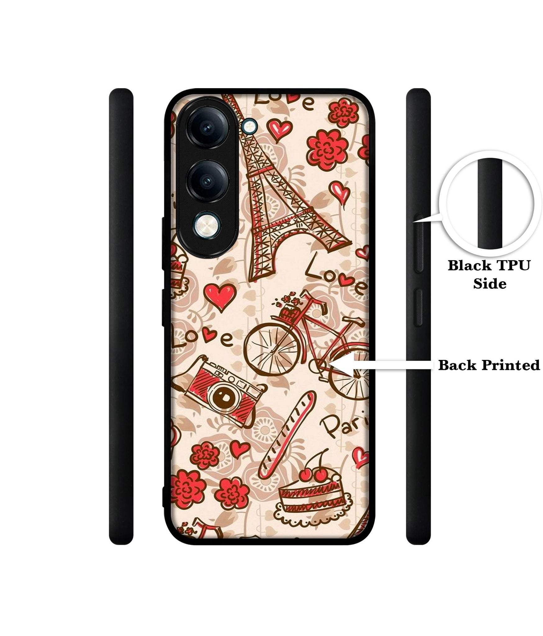 Vintage Paris Designer 2D Printed Back Case Cover for Vivo Y04 4G / Y19e 4G / Y29s 5G