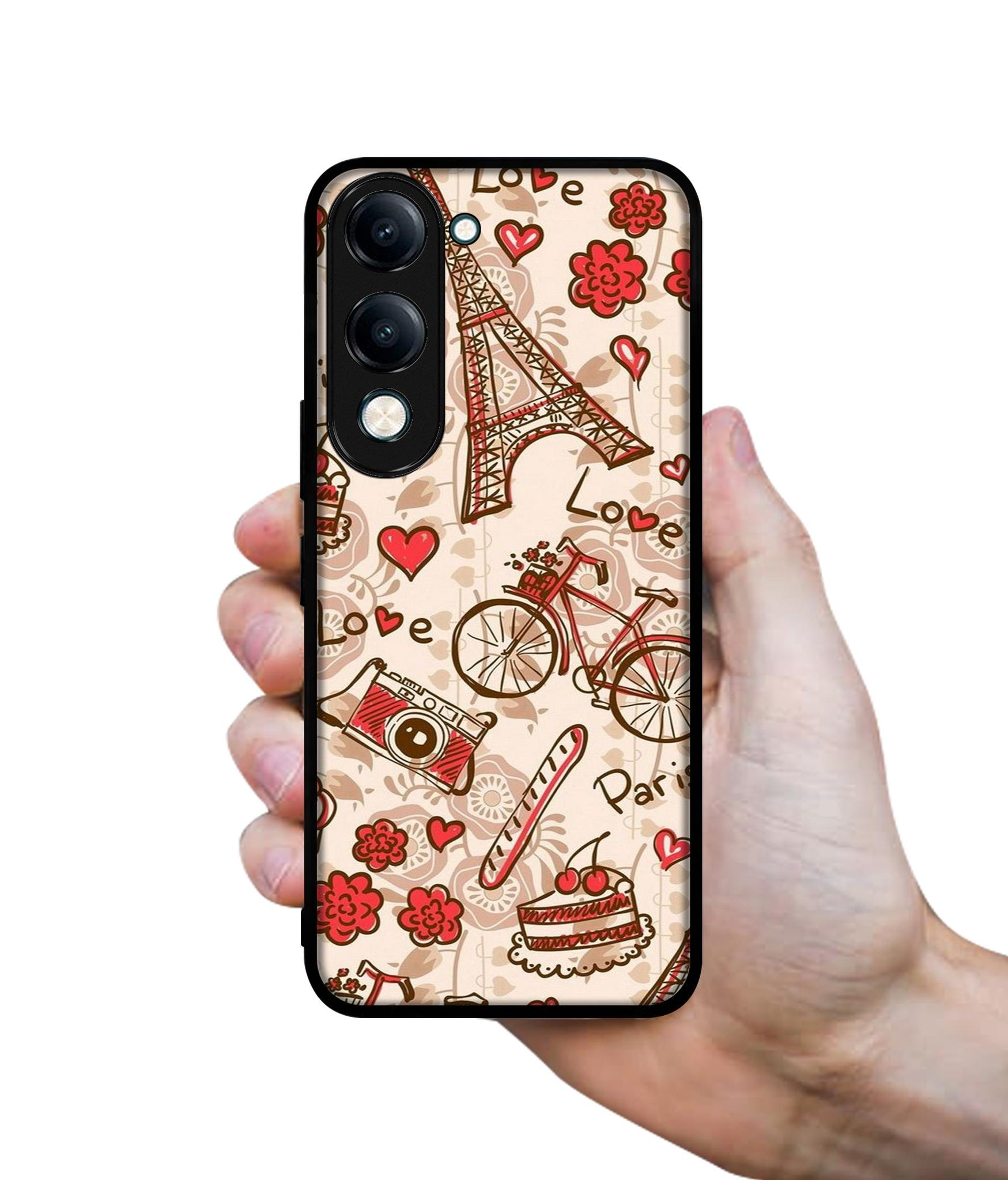 Vintage Paris Designer 2D Printed Back Case Cover for Vivo Y04 4G / Y19e 4G / Y29s 5G