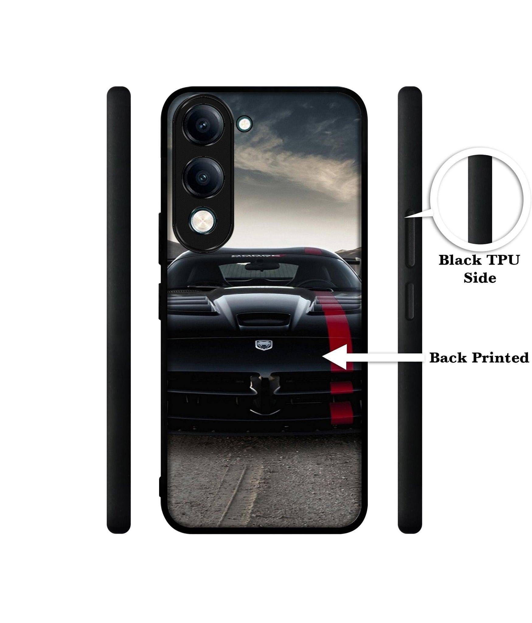 Sports Car Pattern Designer 2D Printed Back Case Cover for Vivo Y04 4G / Y19e 4G / Y29s 5G