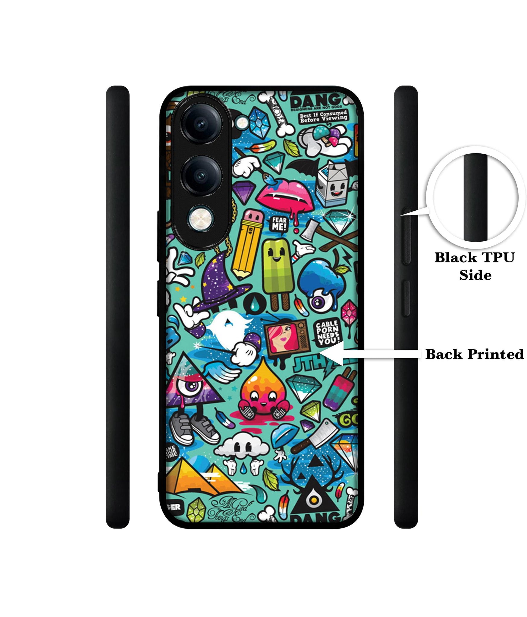 Crazy Designer 2D Printed Back Case Cover for Vivo Y04 4G / Y19e 4G / Y29s 5G