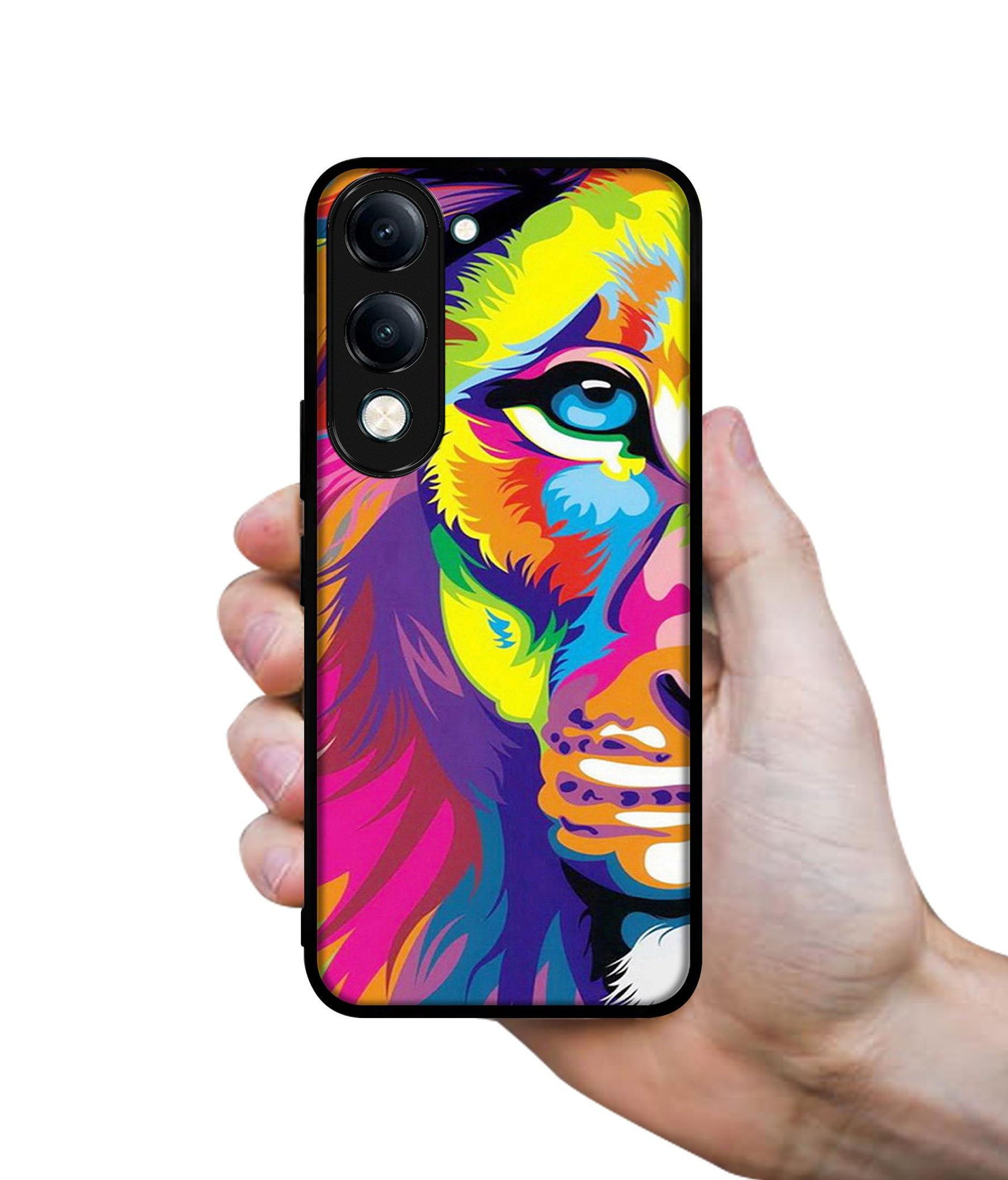 Lion Designer 2D Printed Back Case Cover for Vivo Y04 4G / Y19e 4G / Y29s 5G