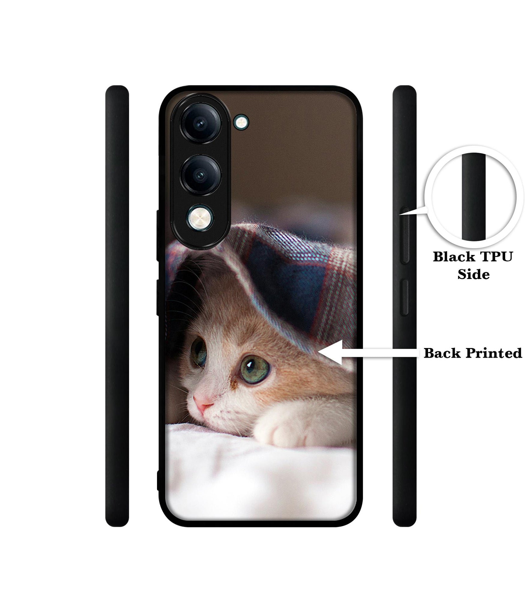 Sleepy Kitten Designer 2D Printed Back Case Cover for Vivo Y04 4G / Y19e 4G / Y29s 5G