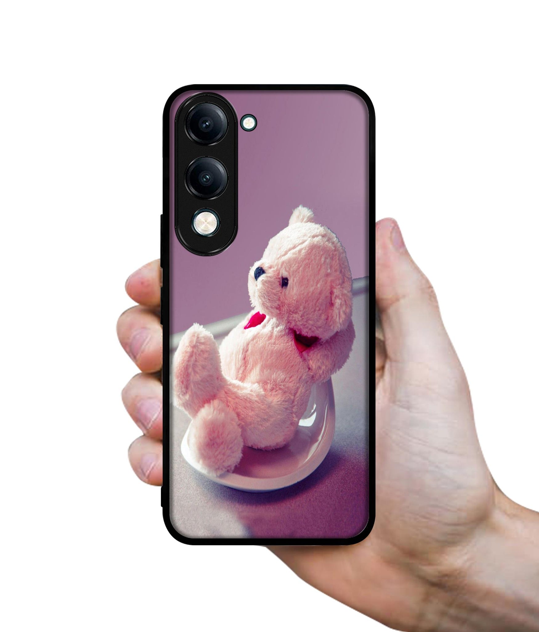 Cute Teddy Bear Designer 2D Printed Back Case Cover for Vivo Y04 4G / Y19e 4G / Y29s 5G