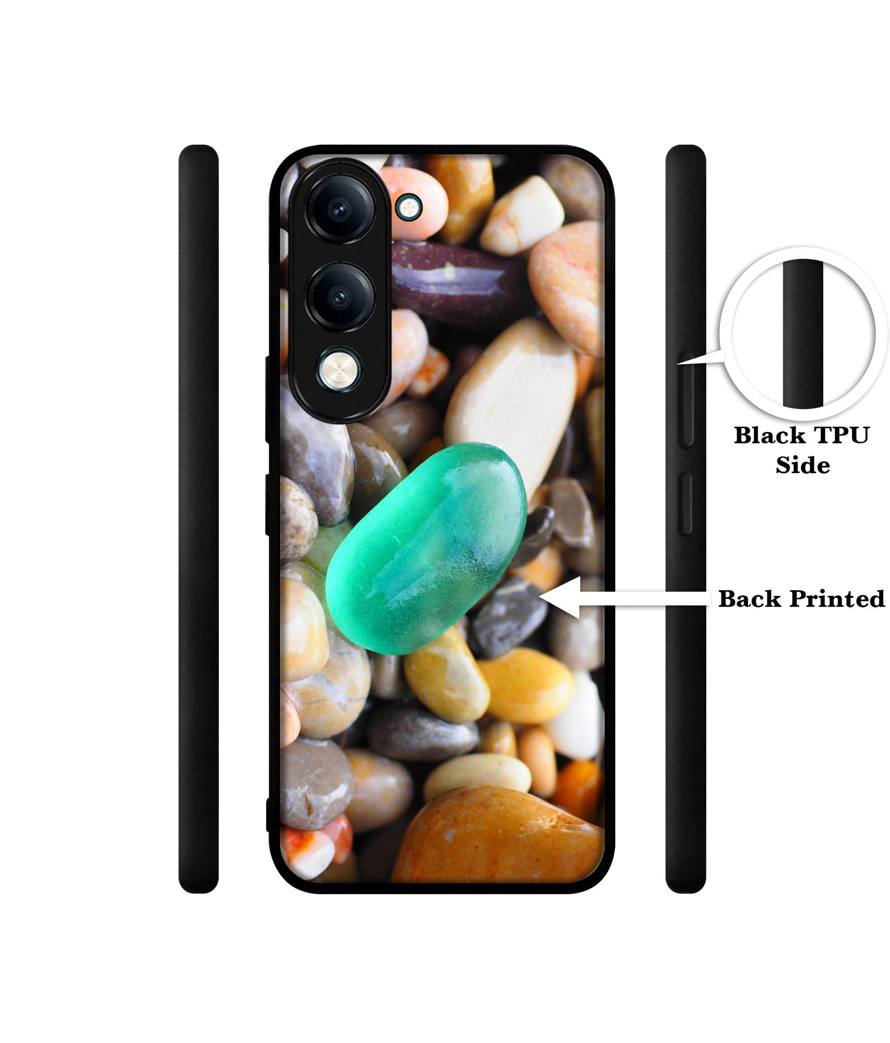 Sea Stones Designer 2D Printed Back Case Cover for Vivo Y04 4G / Y19e 4G / Y29s 5G