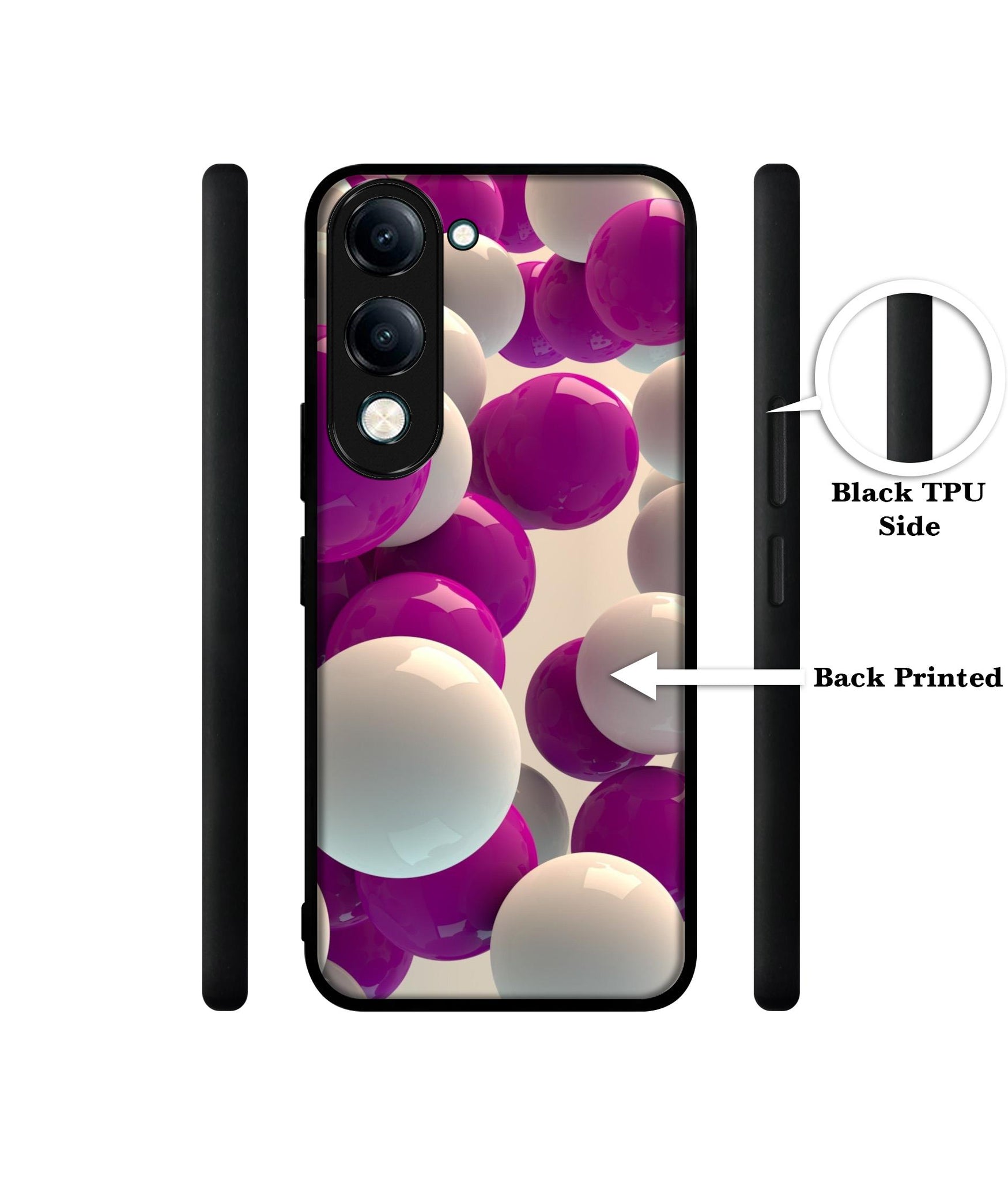 3D Balloons Designer 2D Printed Back Case Cover for Vivo Y04 4G / Y19e 4G / Y29s 5G